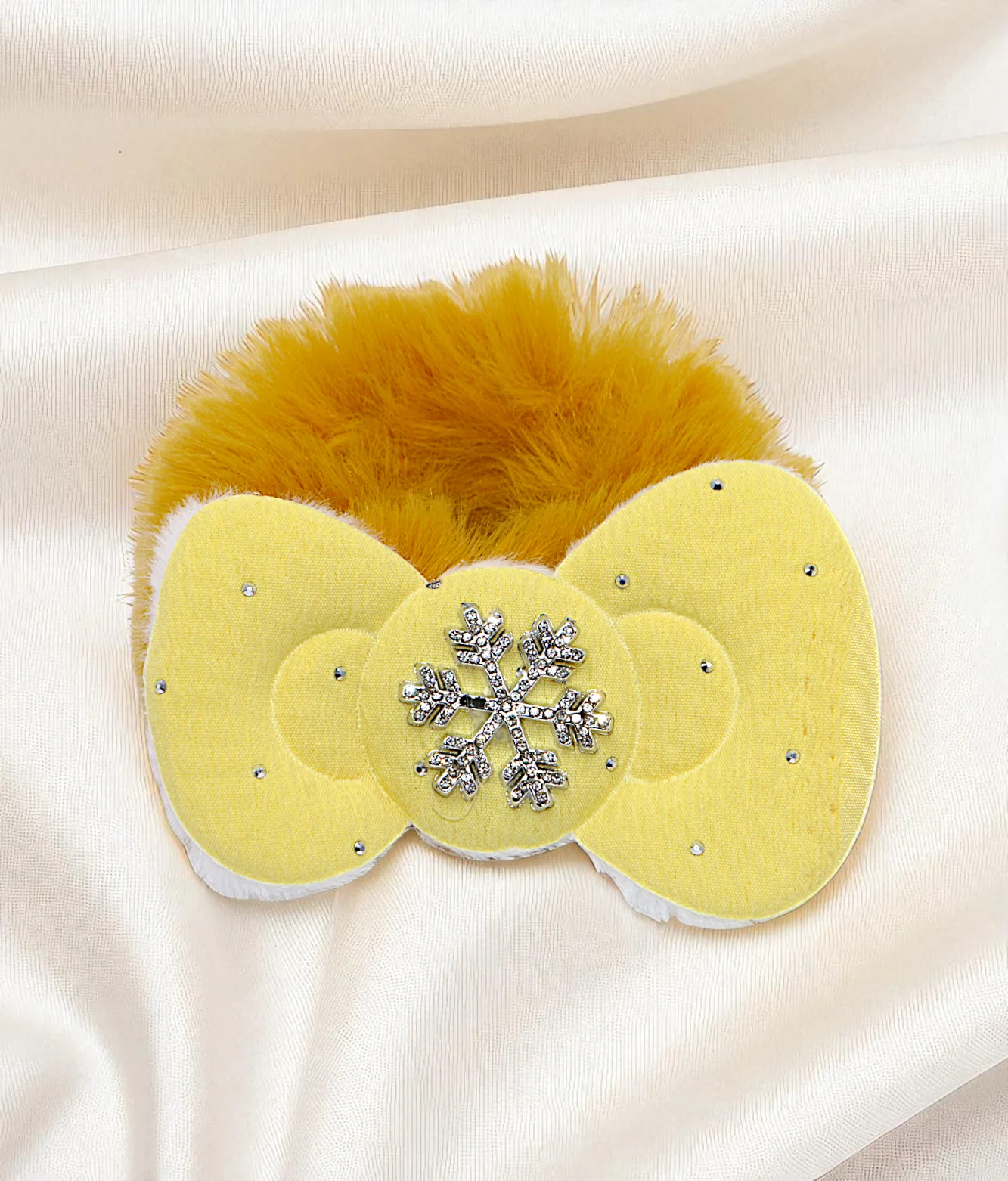 hair tie furr with bow mix color - Image 3