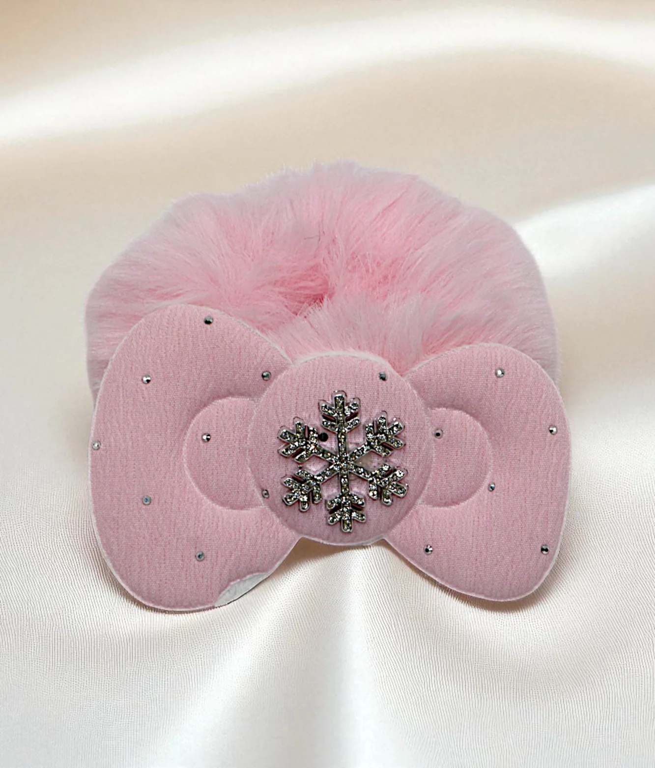 hair tie furr with bow mix color - Image 4