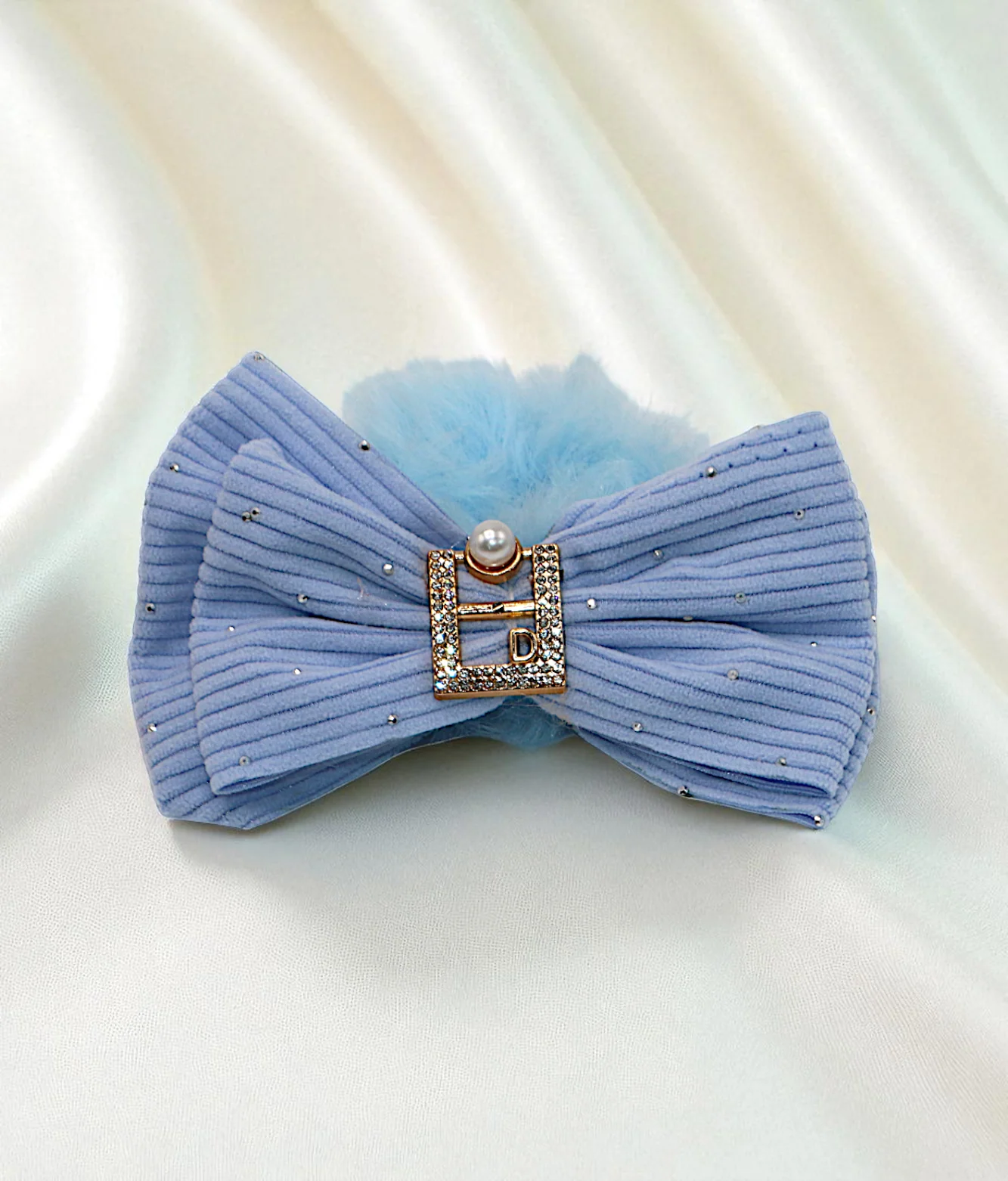 hair tie soft furr with bow mix color - Image 6