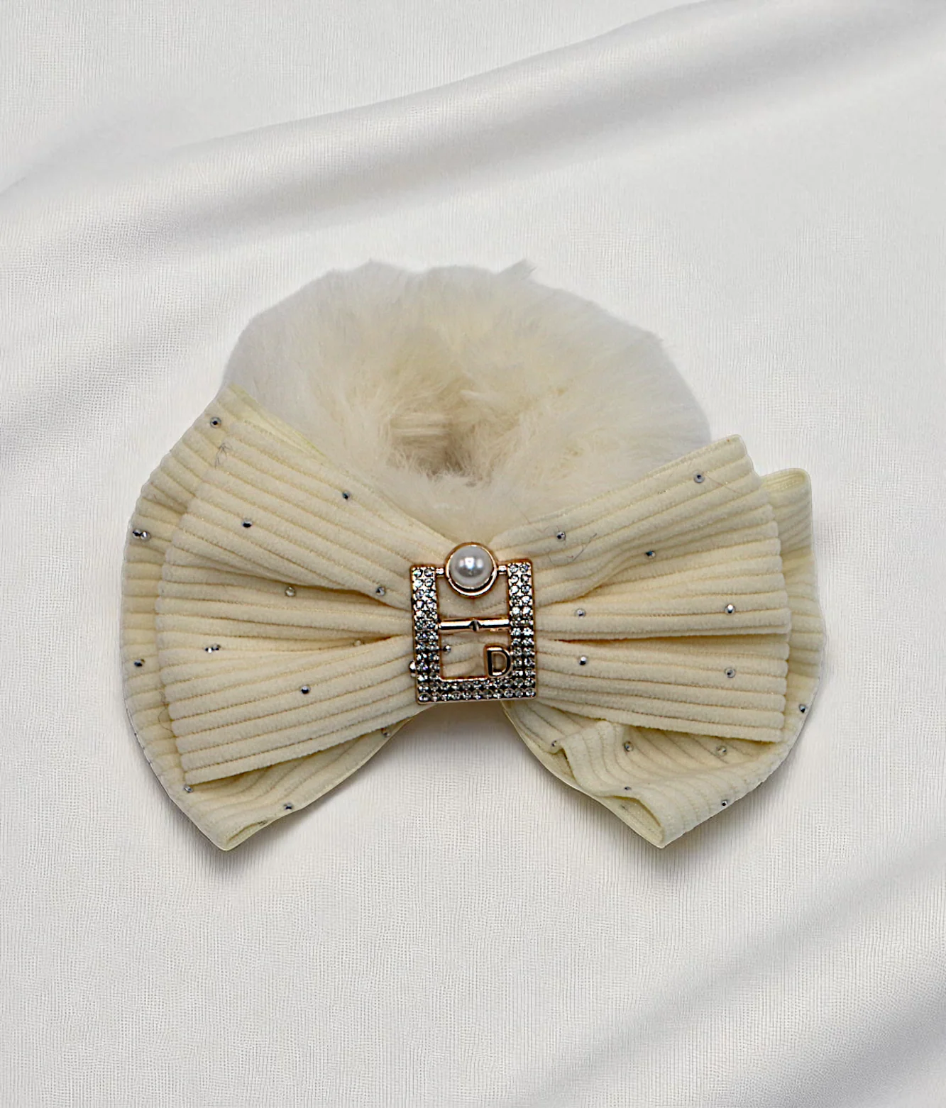 hair tie soft furr with bow mix color - Image 7