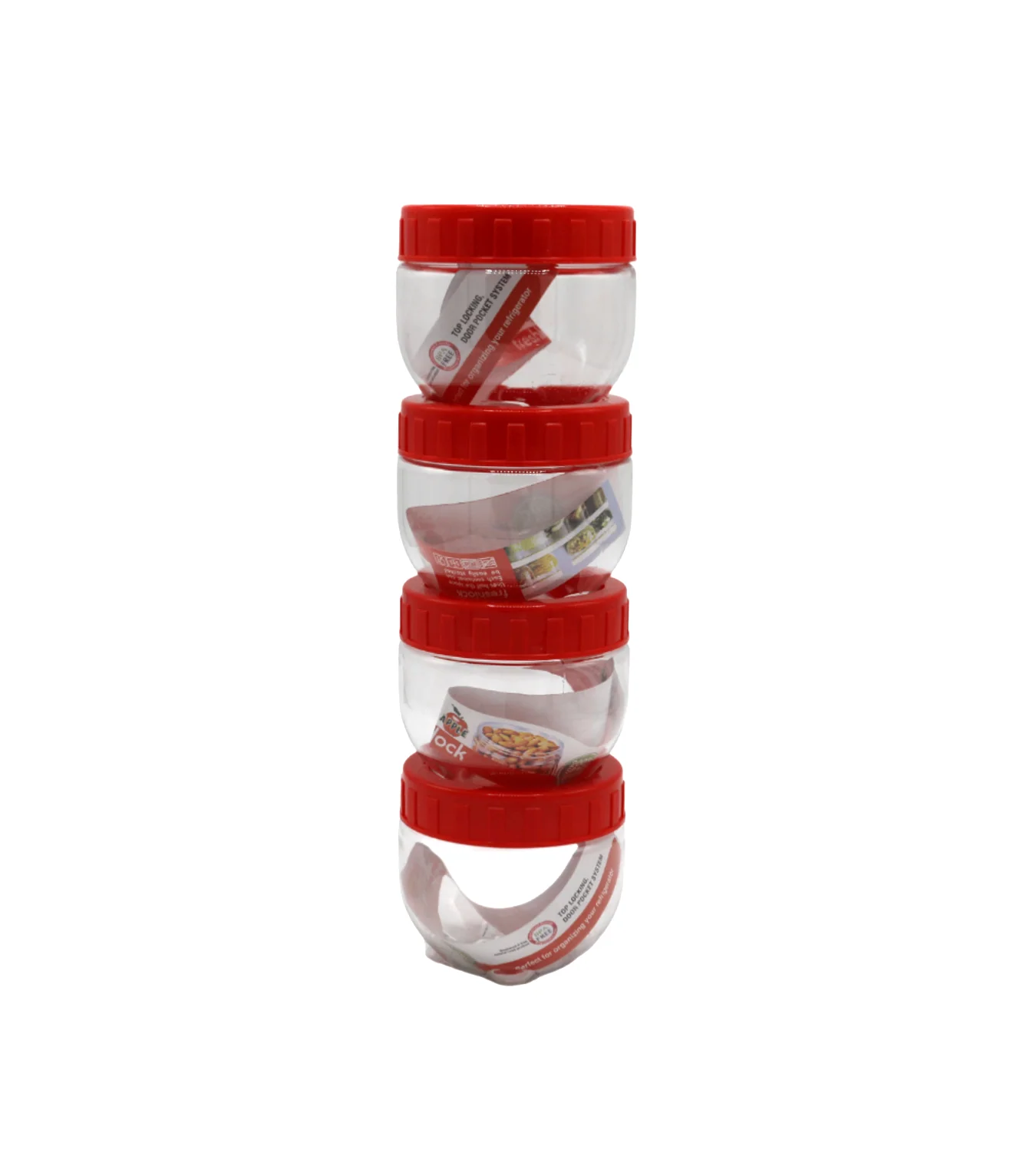 plastic mini jar set 4pc pak apple - Image 2