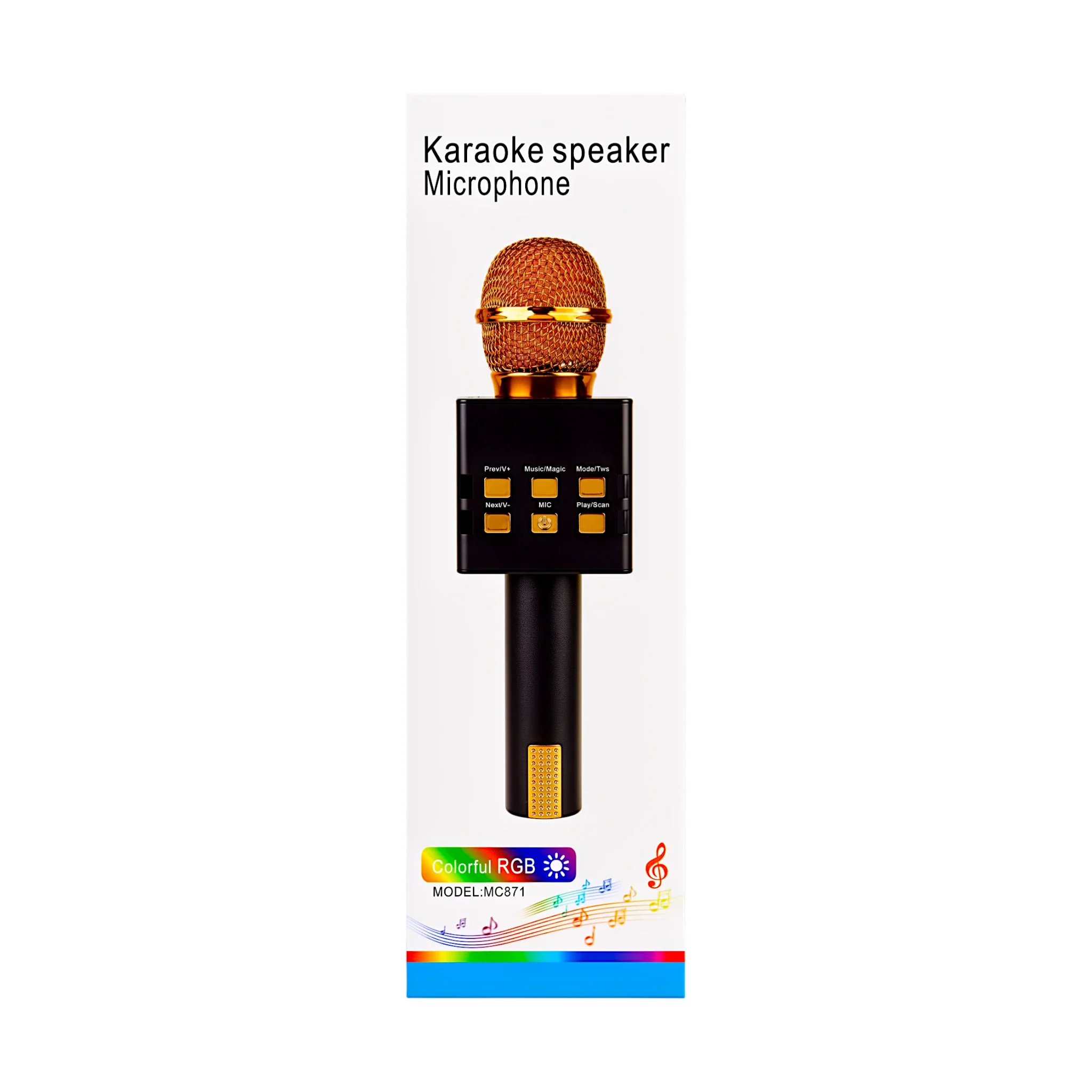 karaoke microphone speaker chargeable with led lights & usb china - Image 2