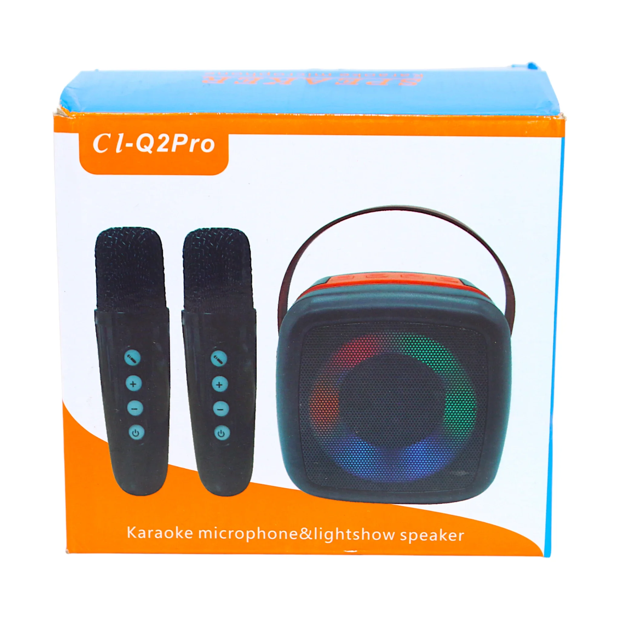 karaoke wireless microphone with speaker , led lights & usb china - Image 2
