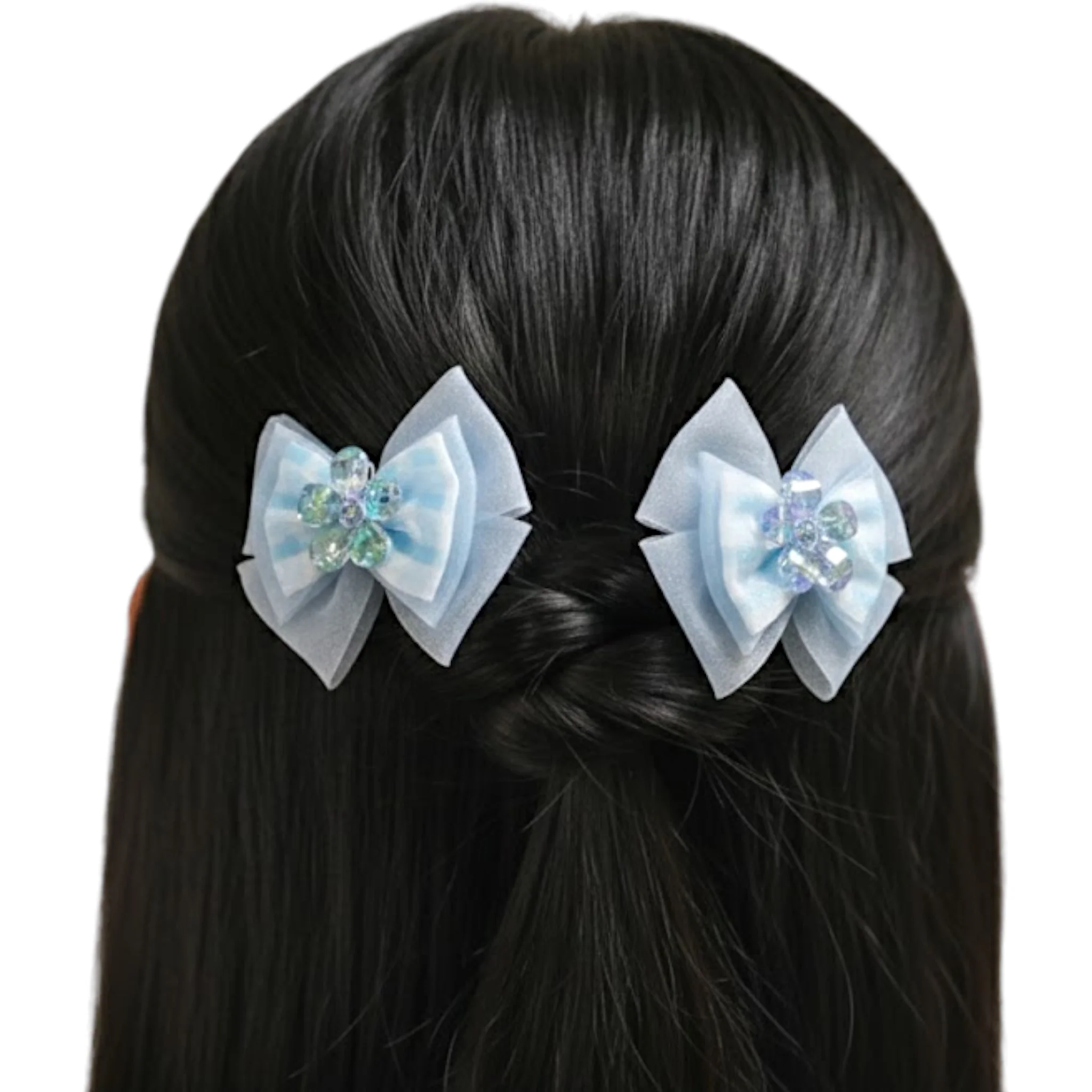 kids hair pins bow 2pc