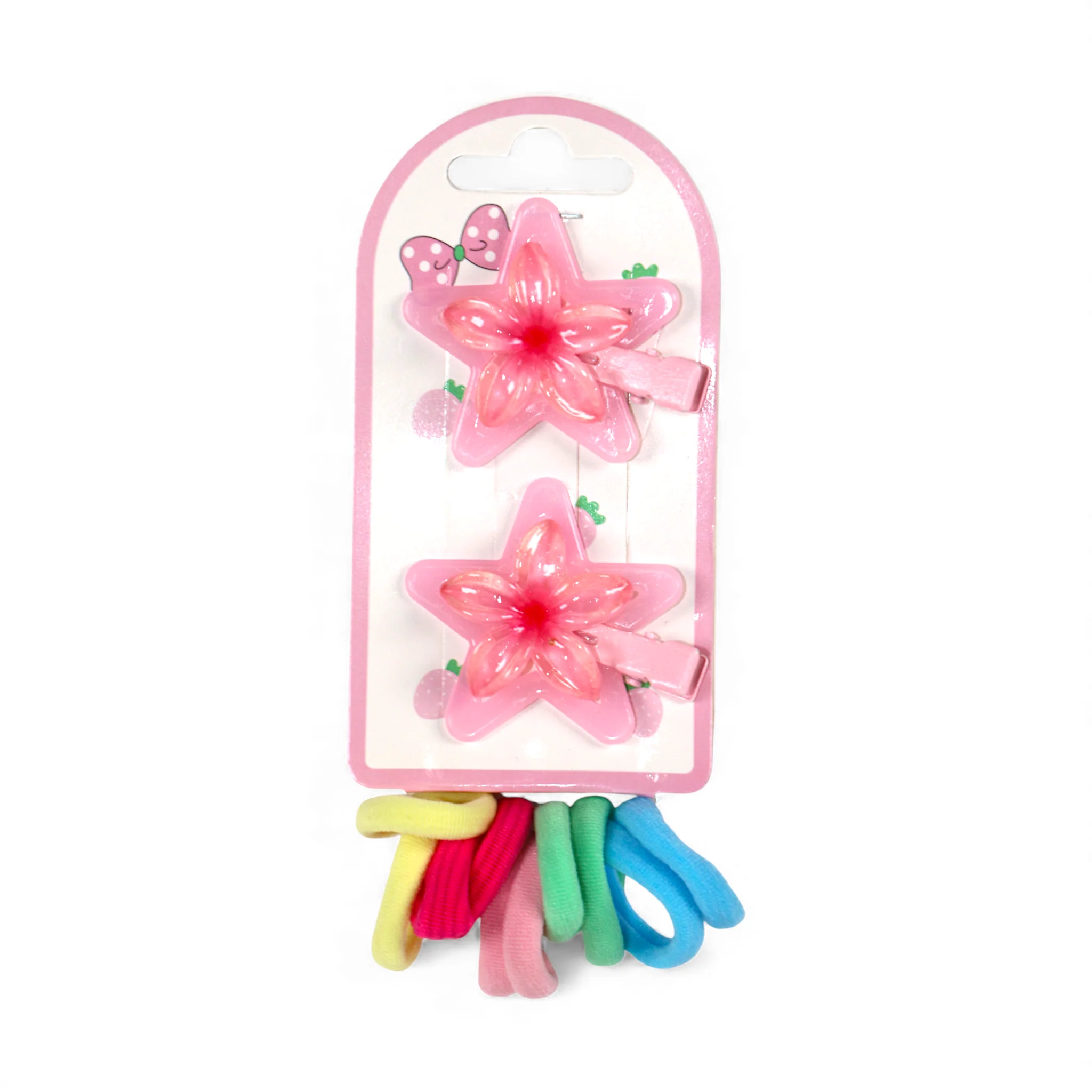 kids hair pony & pins with flower - Image 2