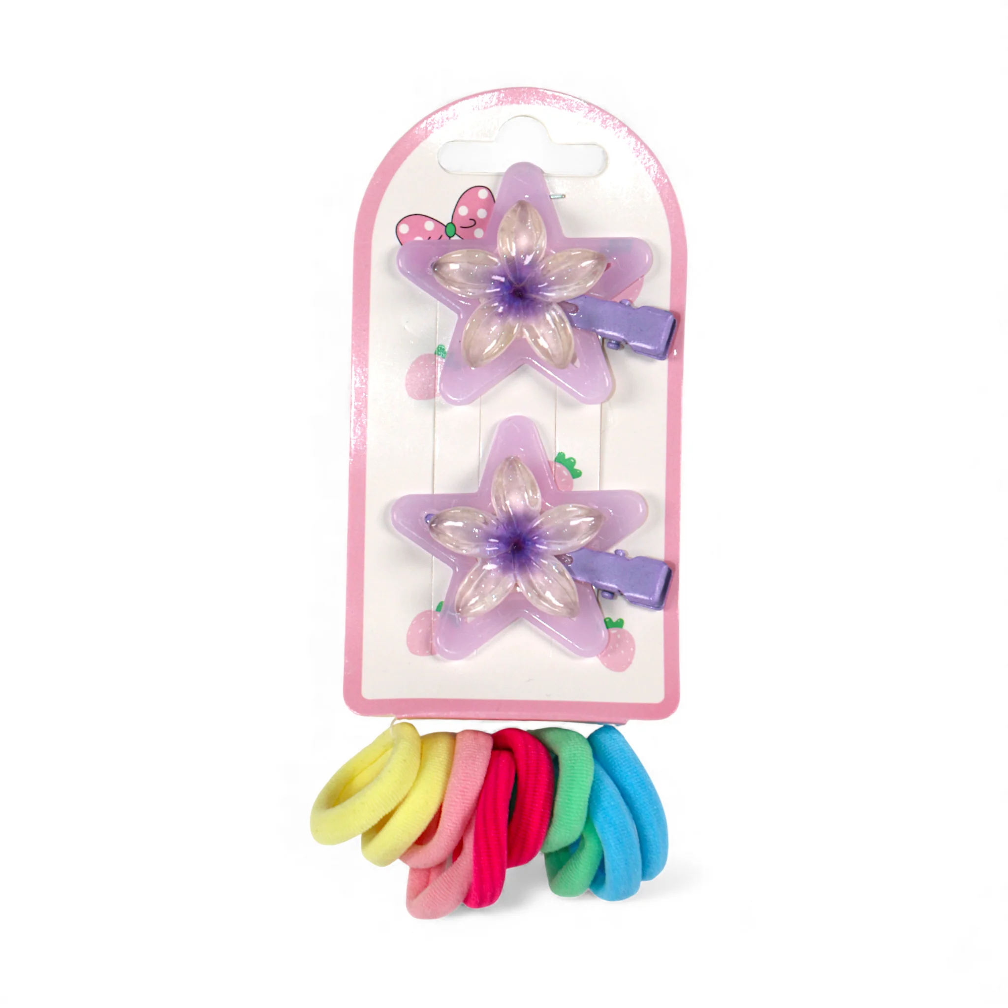 kids hair pony & pins with flower - Image 4