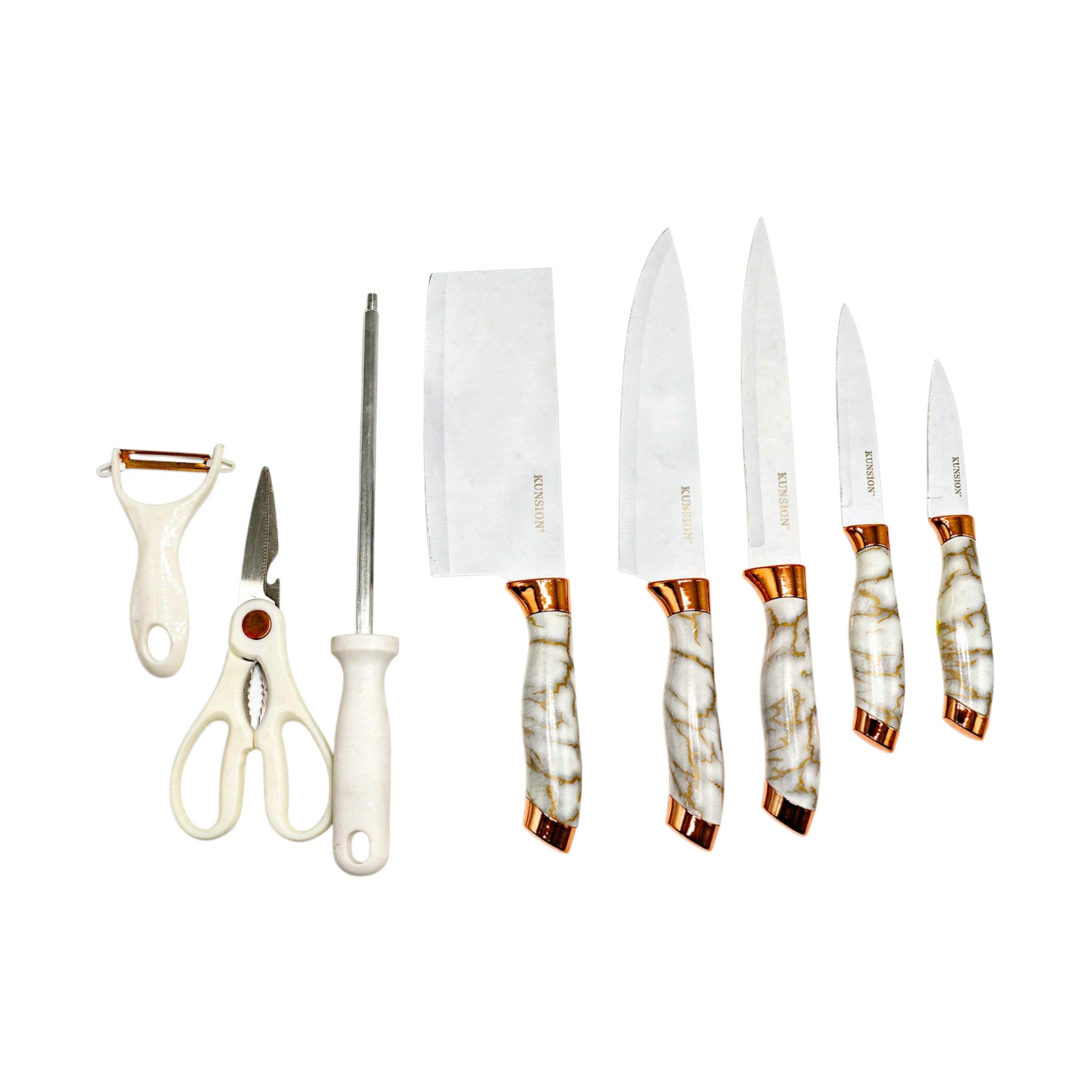 knife set 9pc china hr621-2 white - Image 2