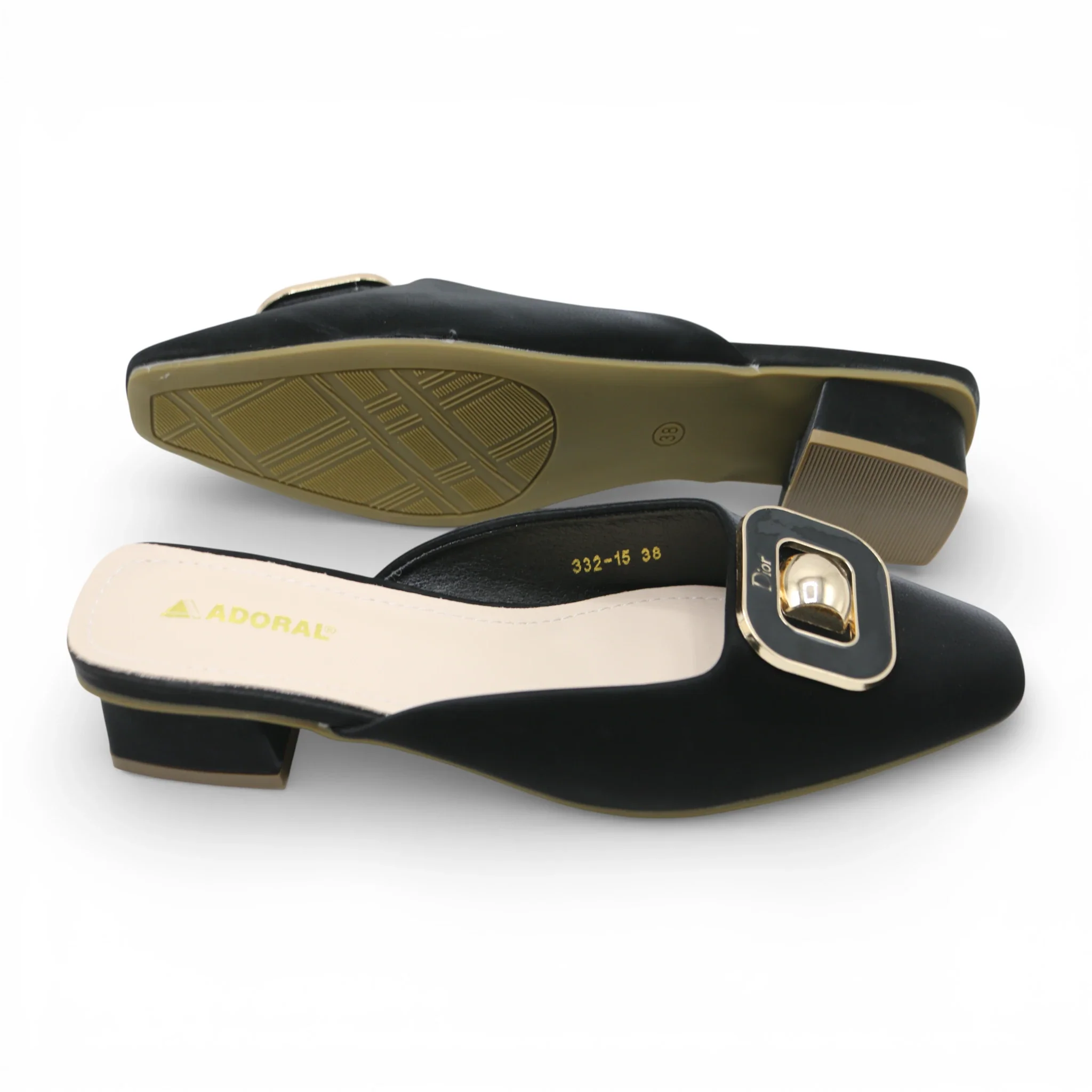 ladies fancy half pumpy 36-41 black china 332-15 - Image 2