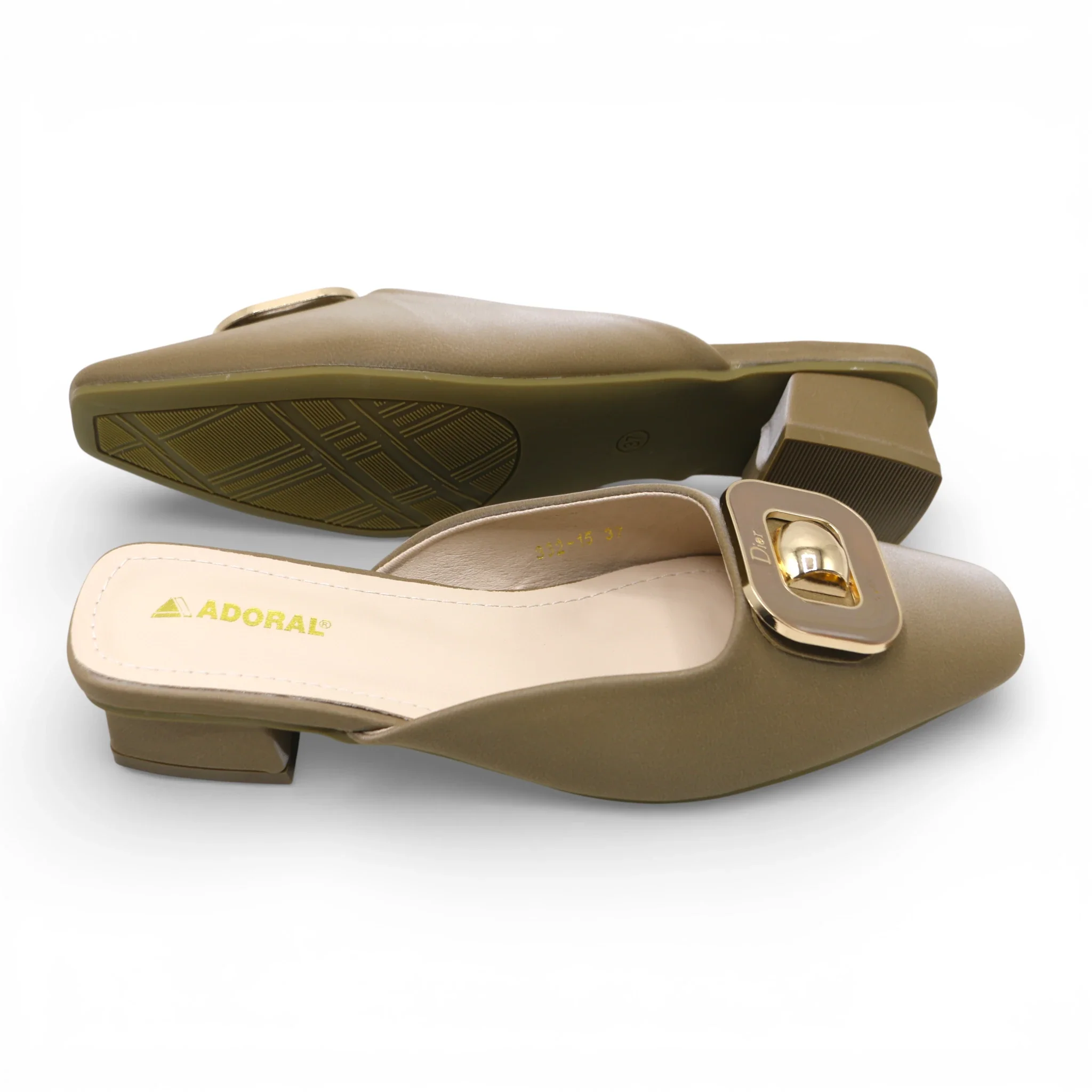 ladies fancy half pumpy 36-41 khaki china 332-15 - Image 2