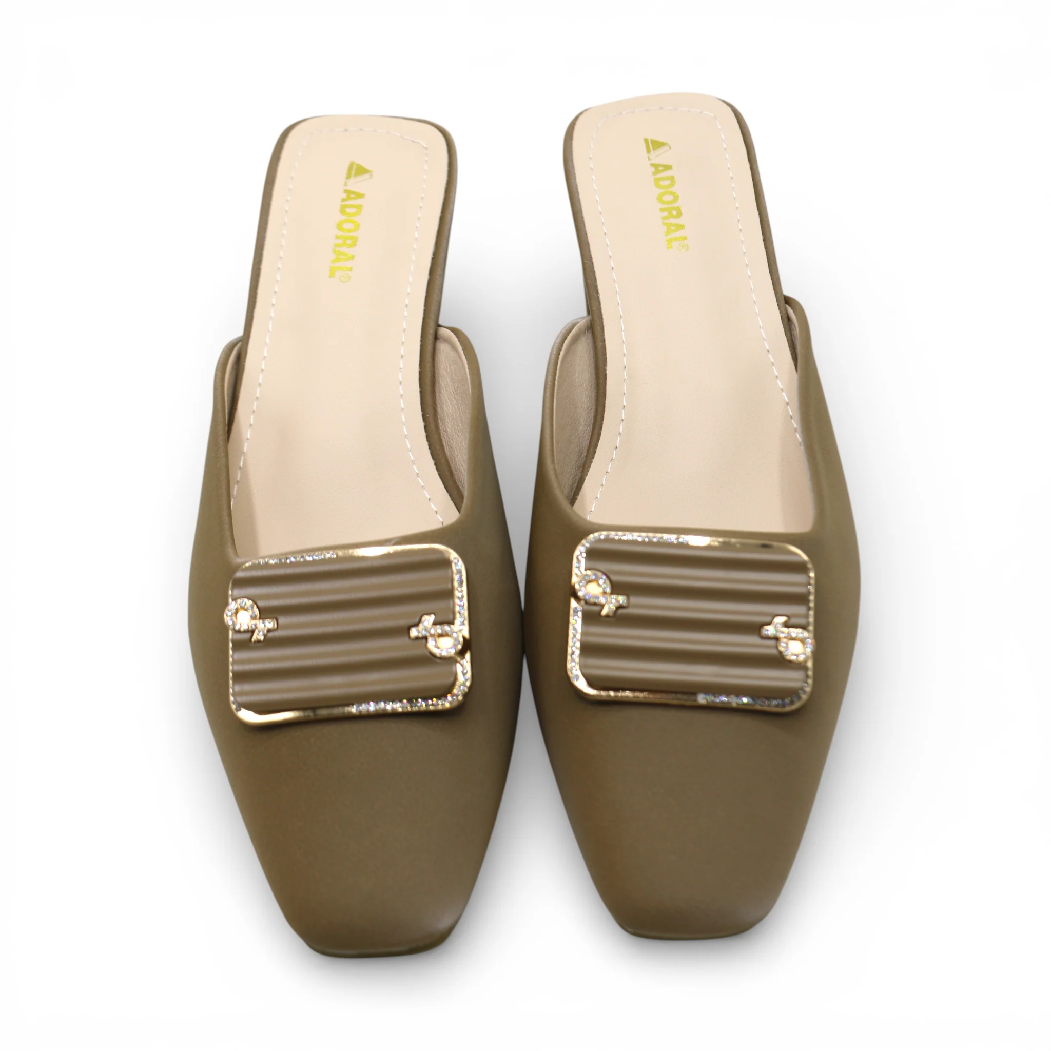 ladies fancy half pumpy 36-41 khaki china 332-16