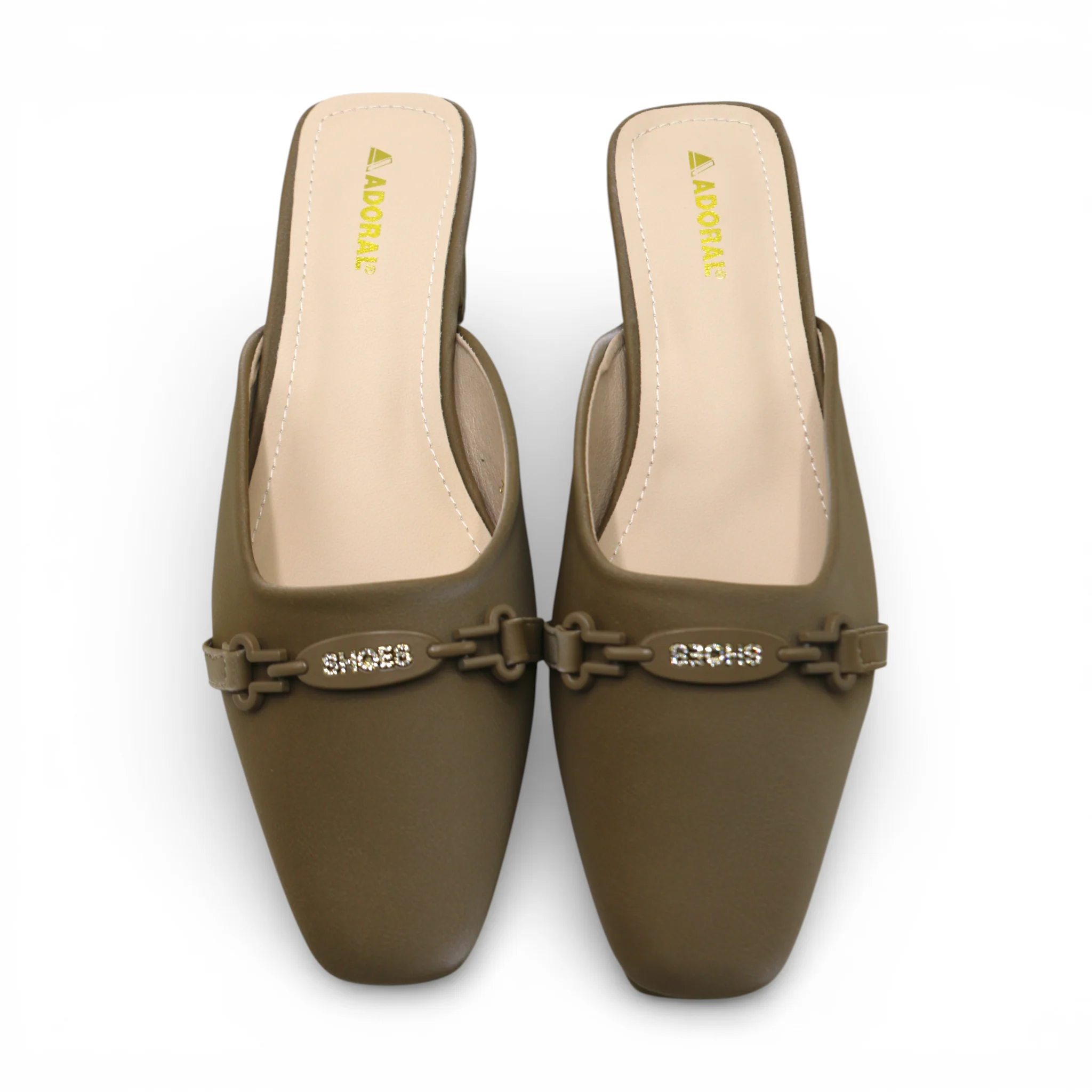 ladies fancy half pumpy 36-41 khaki china 332-17