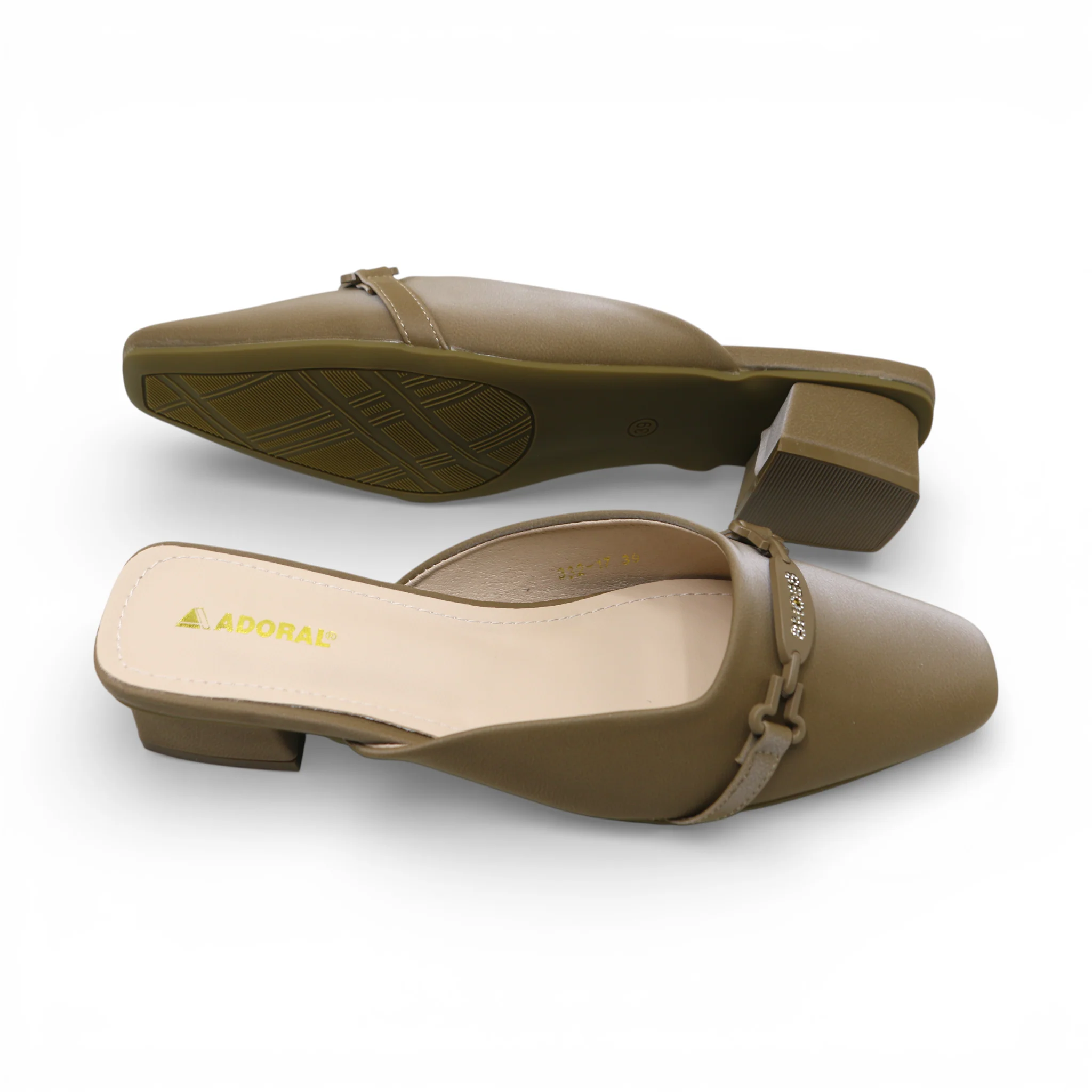 ladies fancy half pumpy 36-41 khaki china 332-17 - Image 2