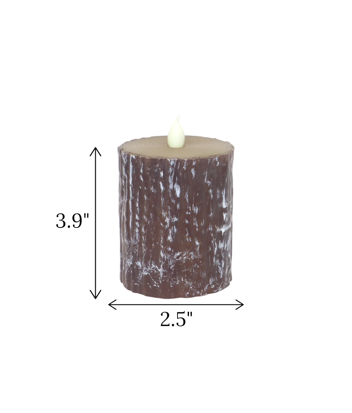 led candle brown wood shaped large china "3.9x2.5" - Image 2