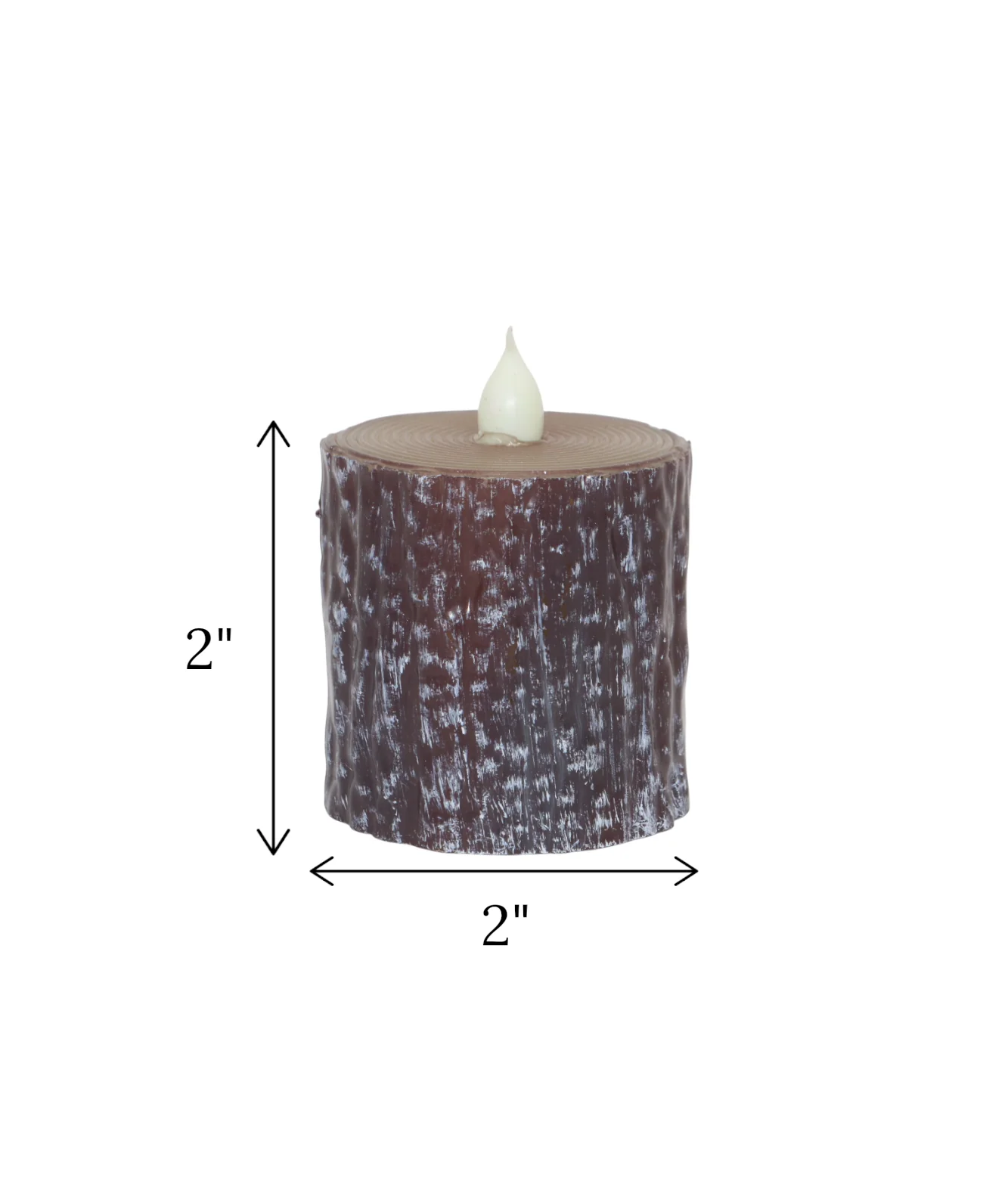 led candle brown wood shaped small china "2x2" - Image 2