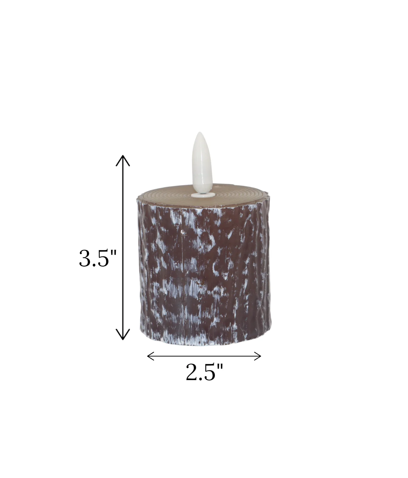 led candle brown wood shaped small china "3.5x2.5" - Image 2