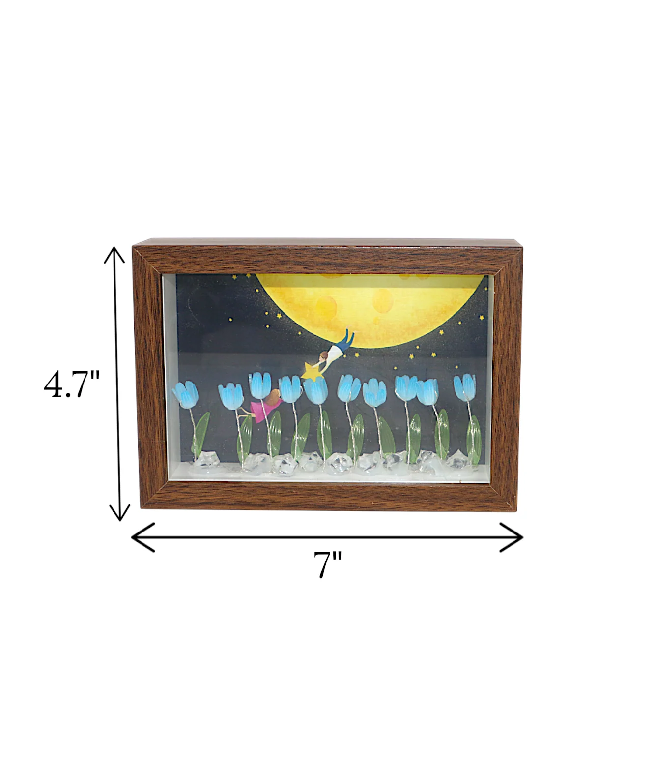 led photo frame with blue flower china "4.7x7" - Image 2