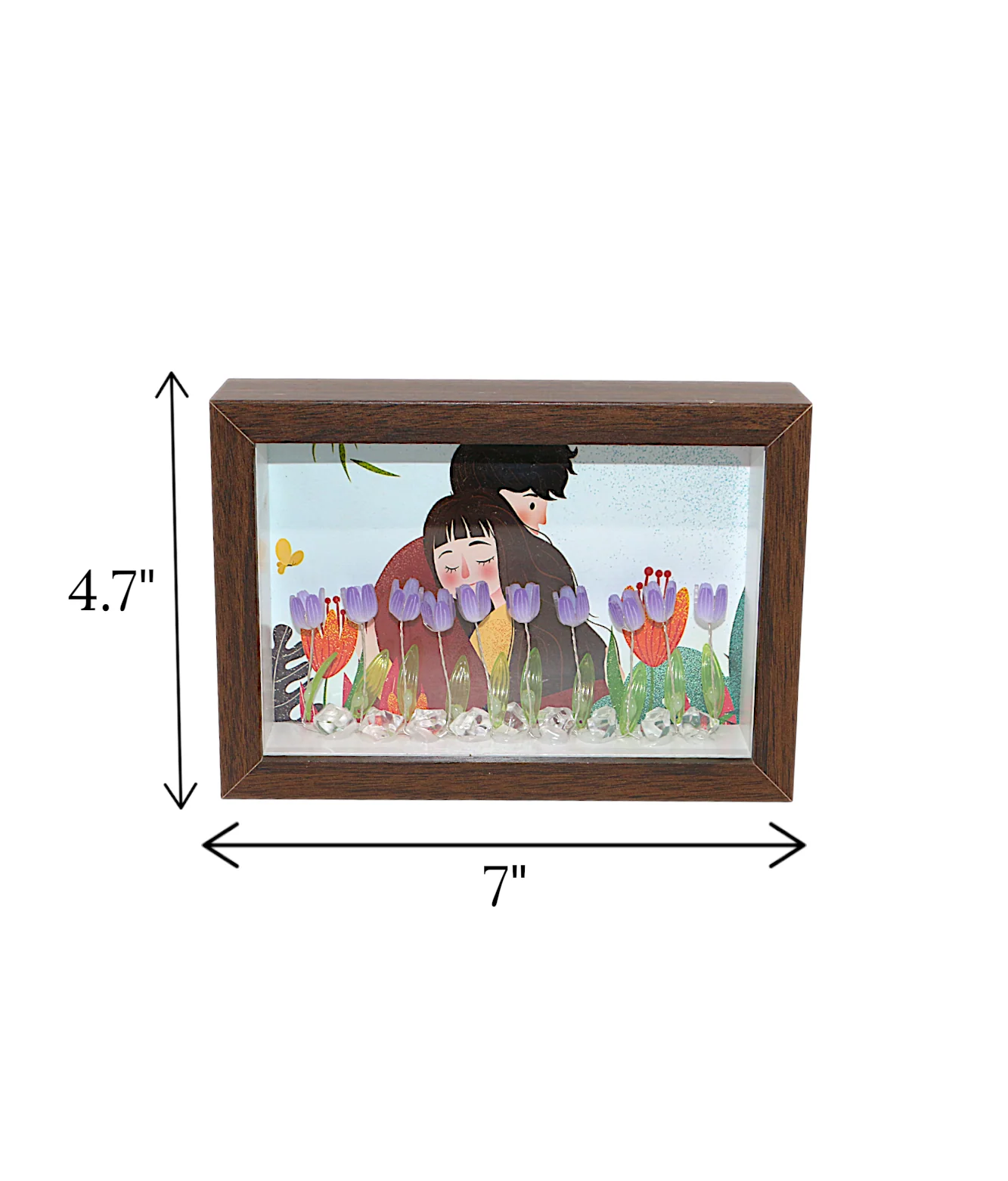 led photo frame with purple flower china "4.7x7" - Image 2