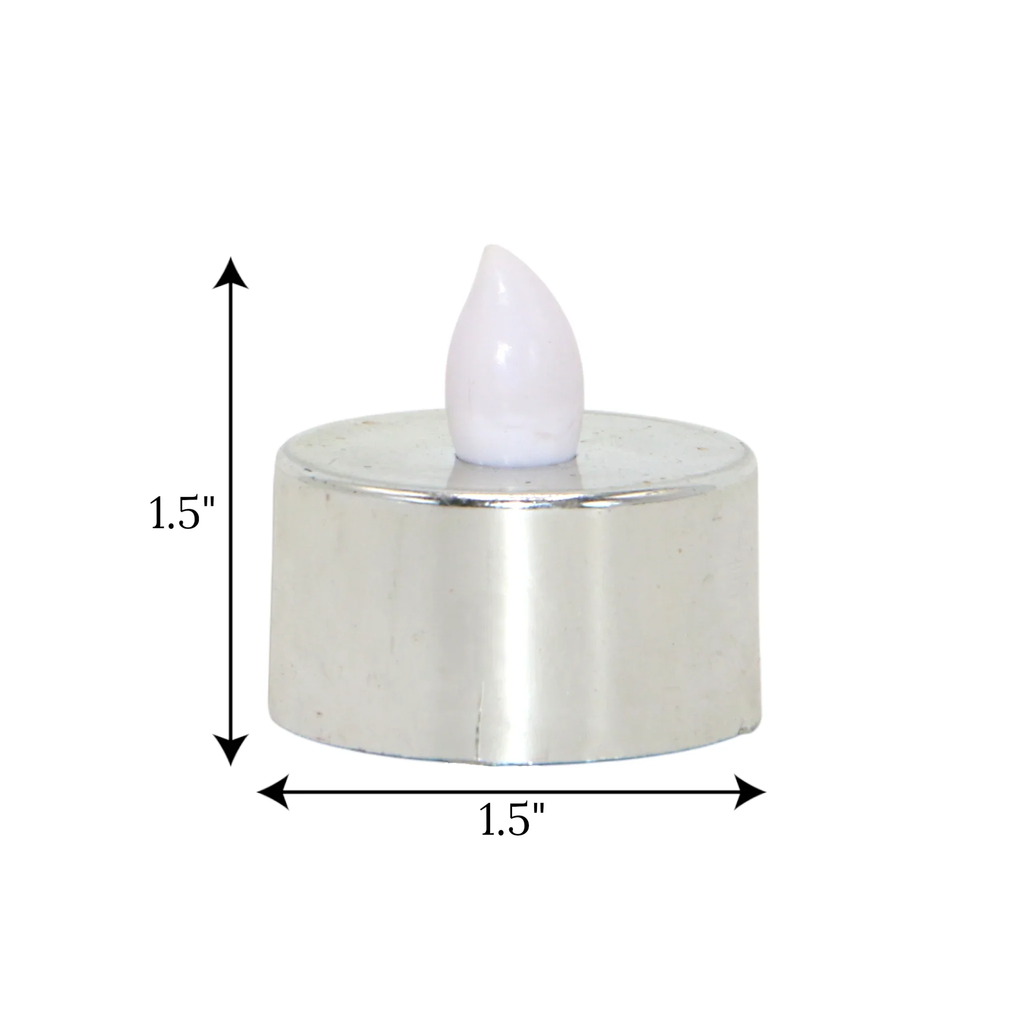 led tea light candle silver 1pc china 1.5x1.5 - Image 2