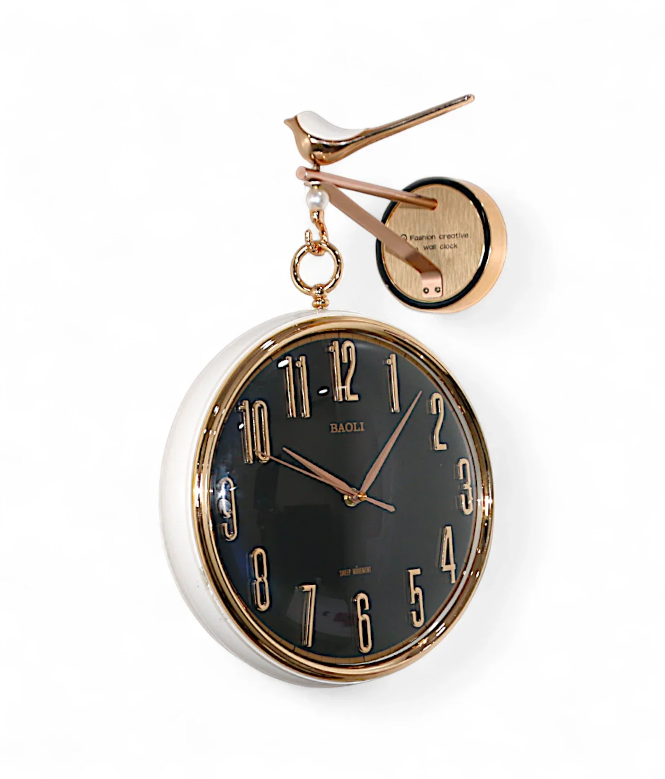 lobby clock moving gear white black china 11.5"x11.5"