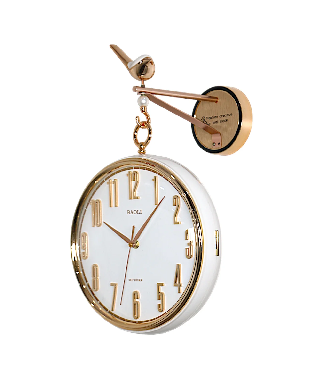 lobby clock moving gear white china 11"x11"