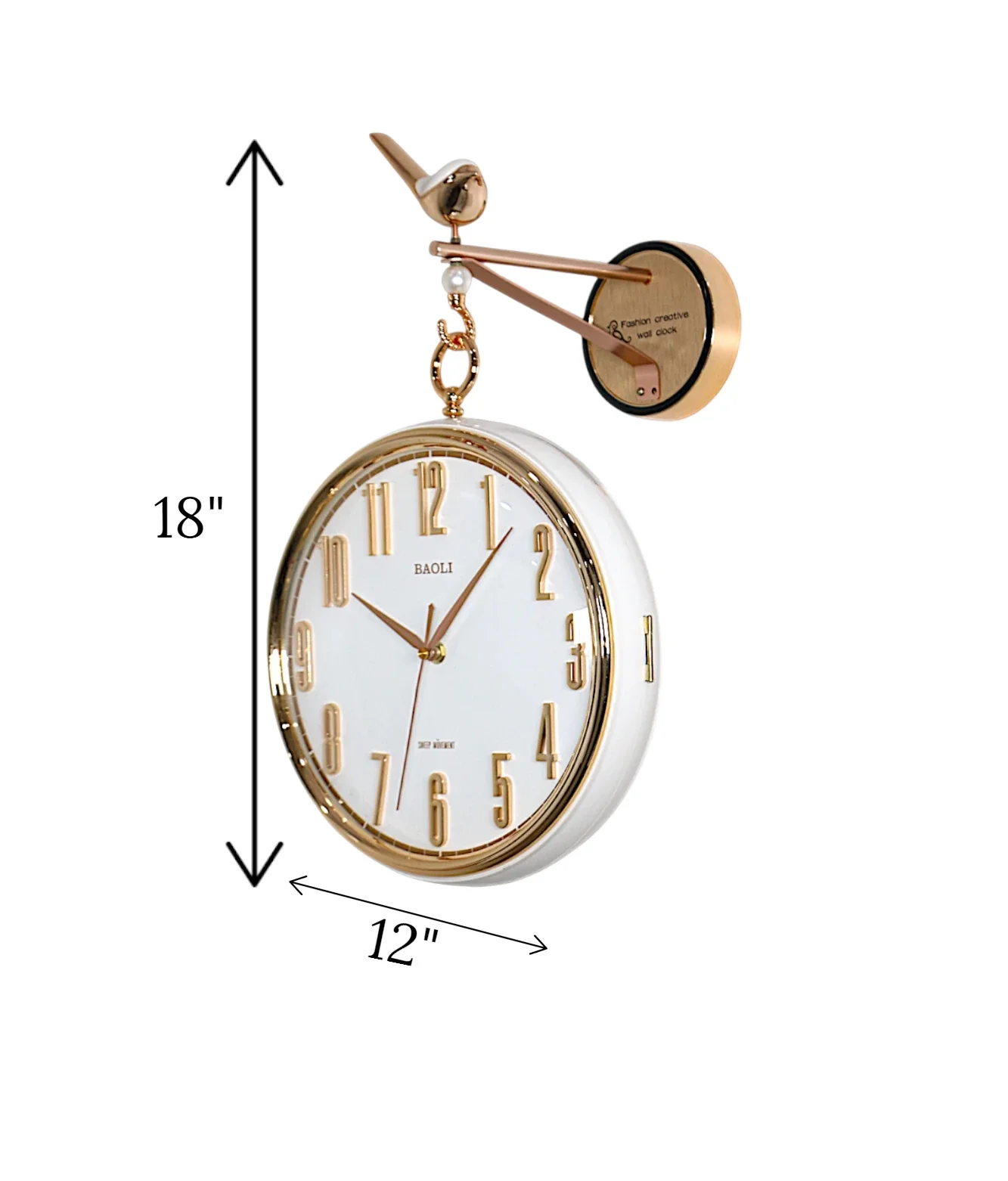 lobby clock moving gear white china 11"x11" - Image 3