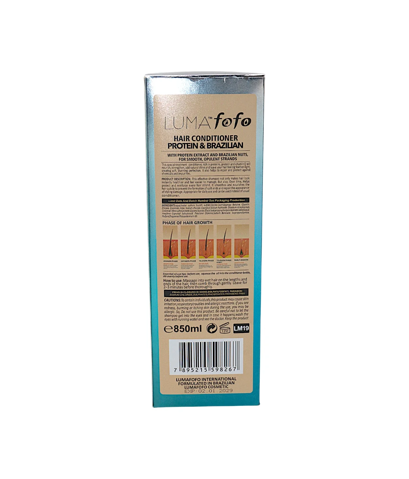 luma conditioner protien brazilian 850ml china - Image 2