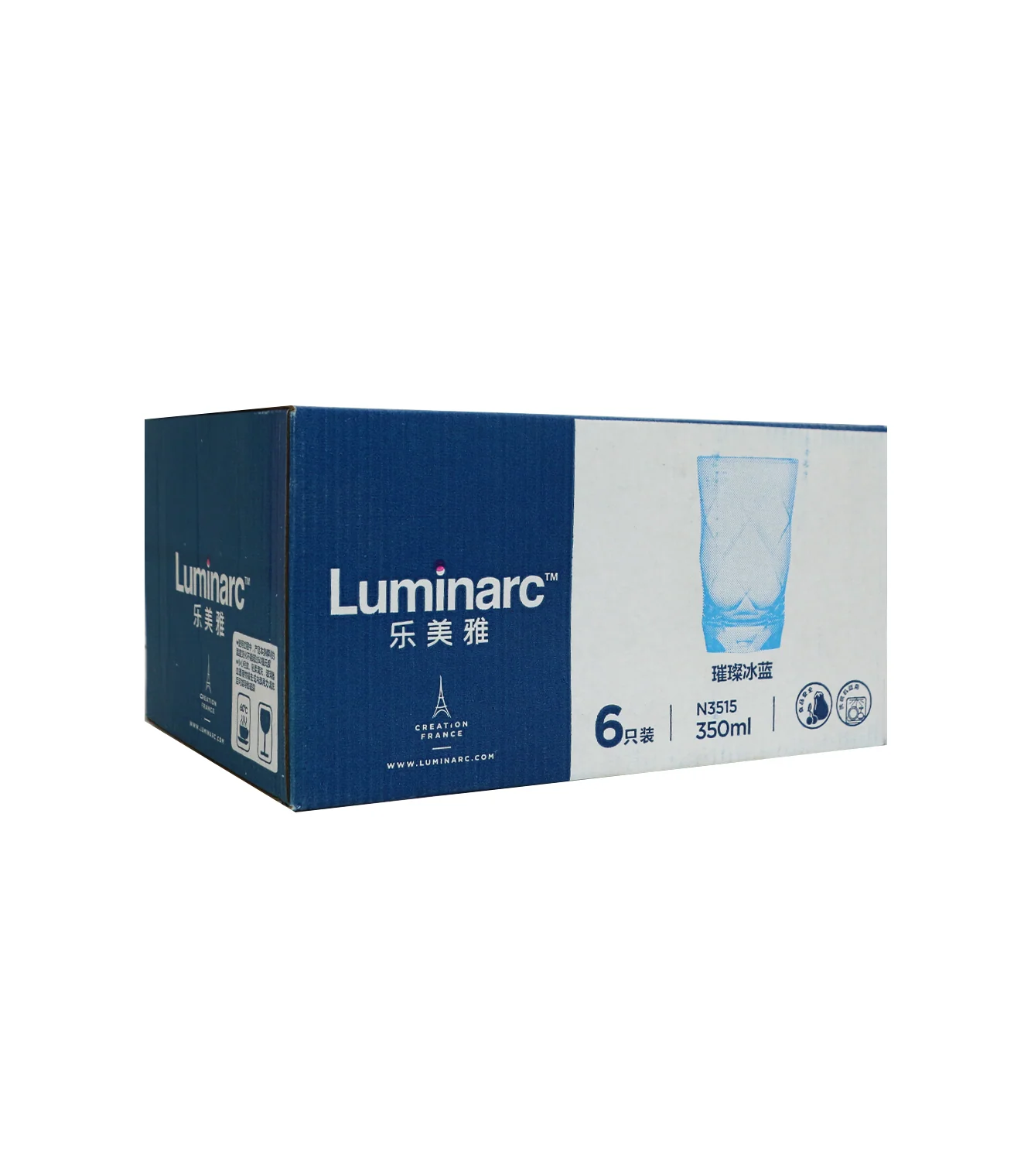luminarc glass 6pc china v3515 ice blue - Image 3