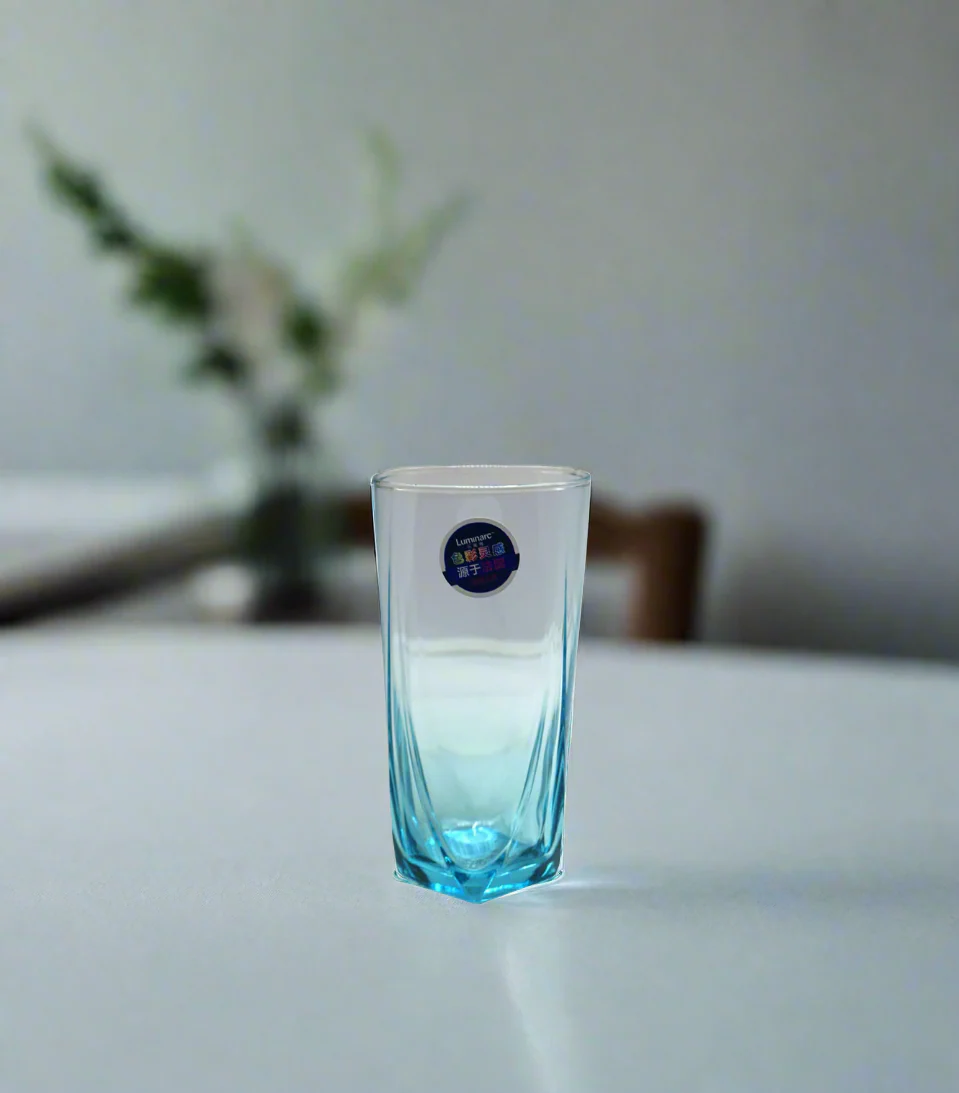 luminarc glass 6pc china v4581 eiffel sky blue
