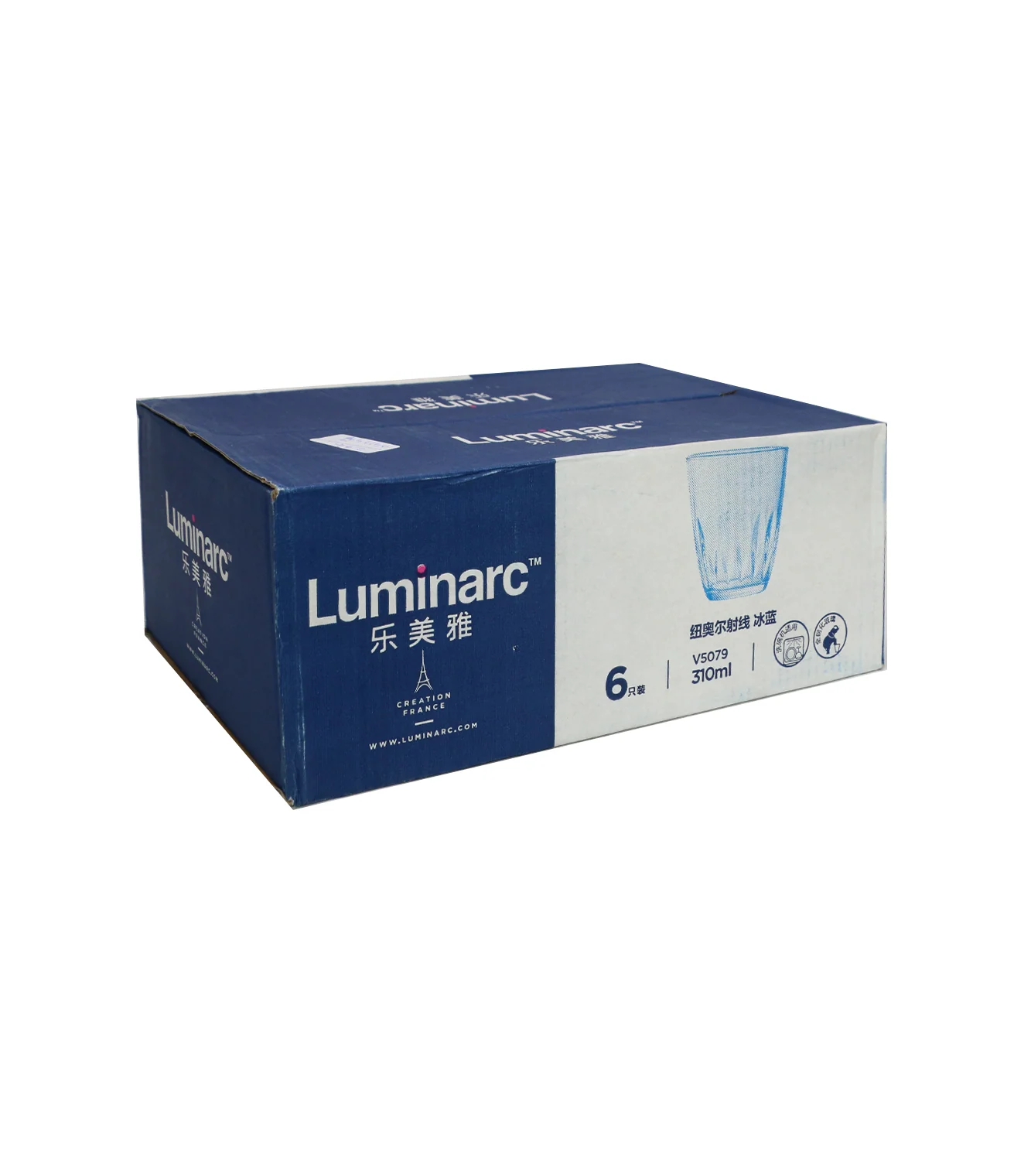 luminarc glass 6pc china v5079 ice blue - Image 3