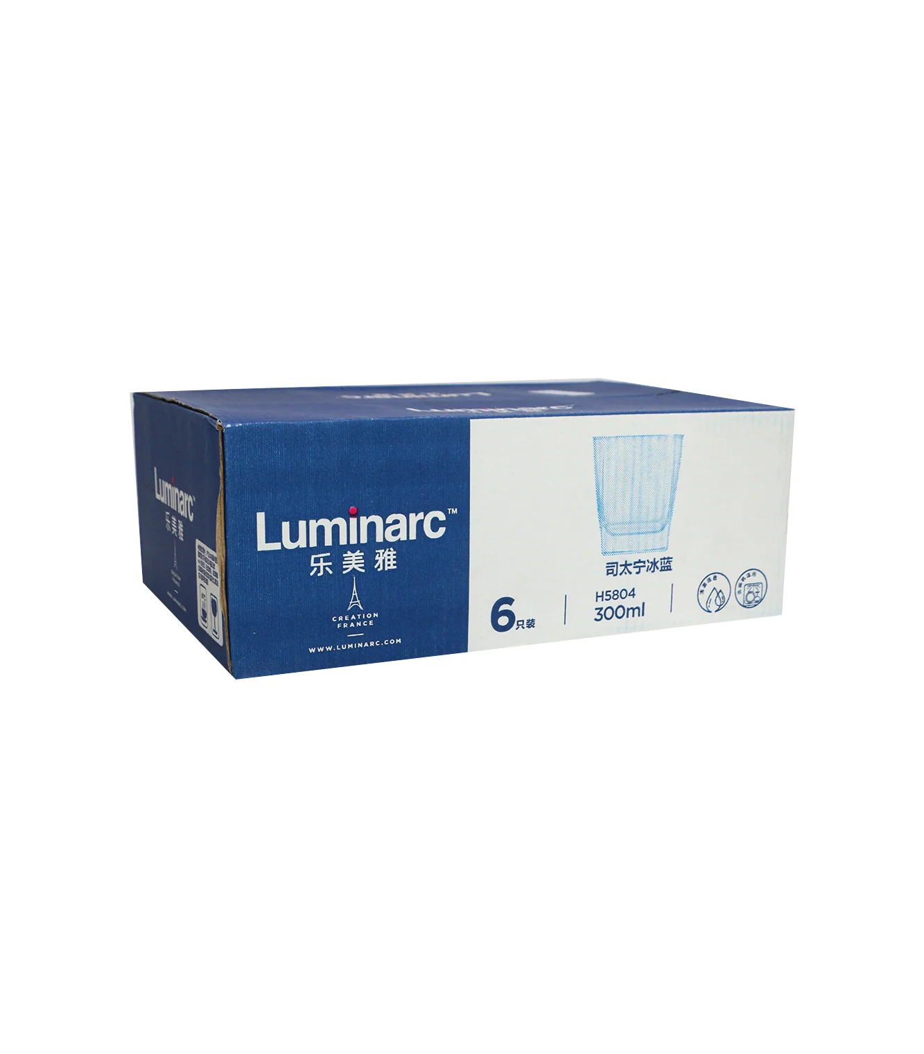 luminarc glass 6pc china v5804 blue - Image 3