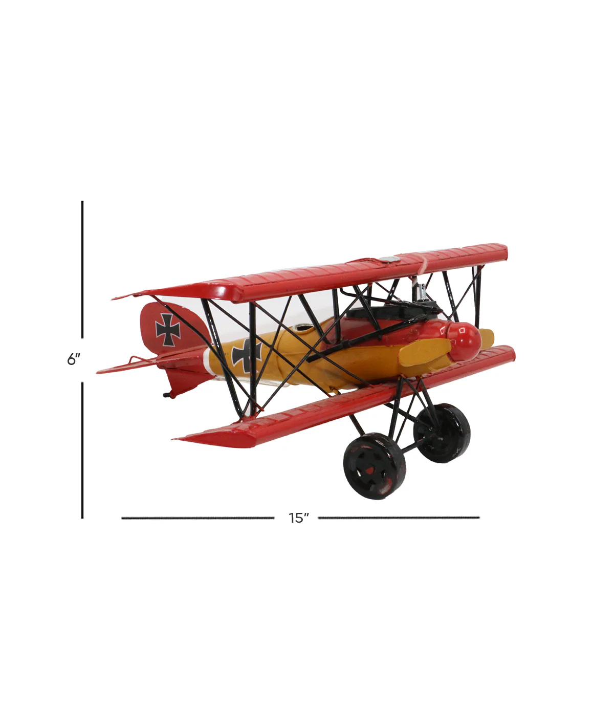 metal antique decoration plane 6''x15'' china 251 - Image 2