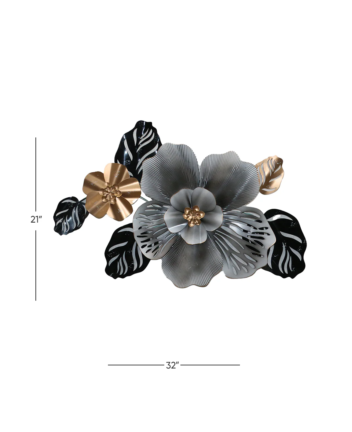 metal cut work flower wall frame 21''x32'' china d878 - Image 2