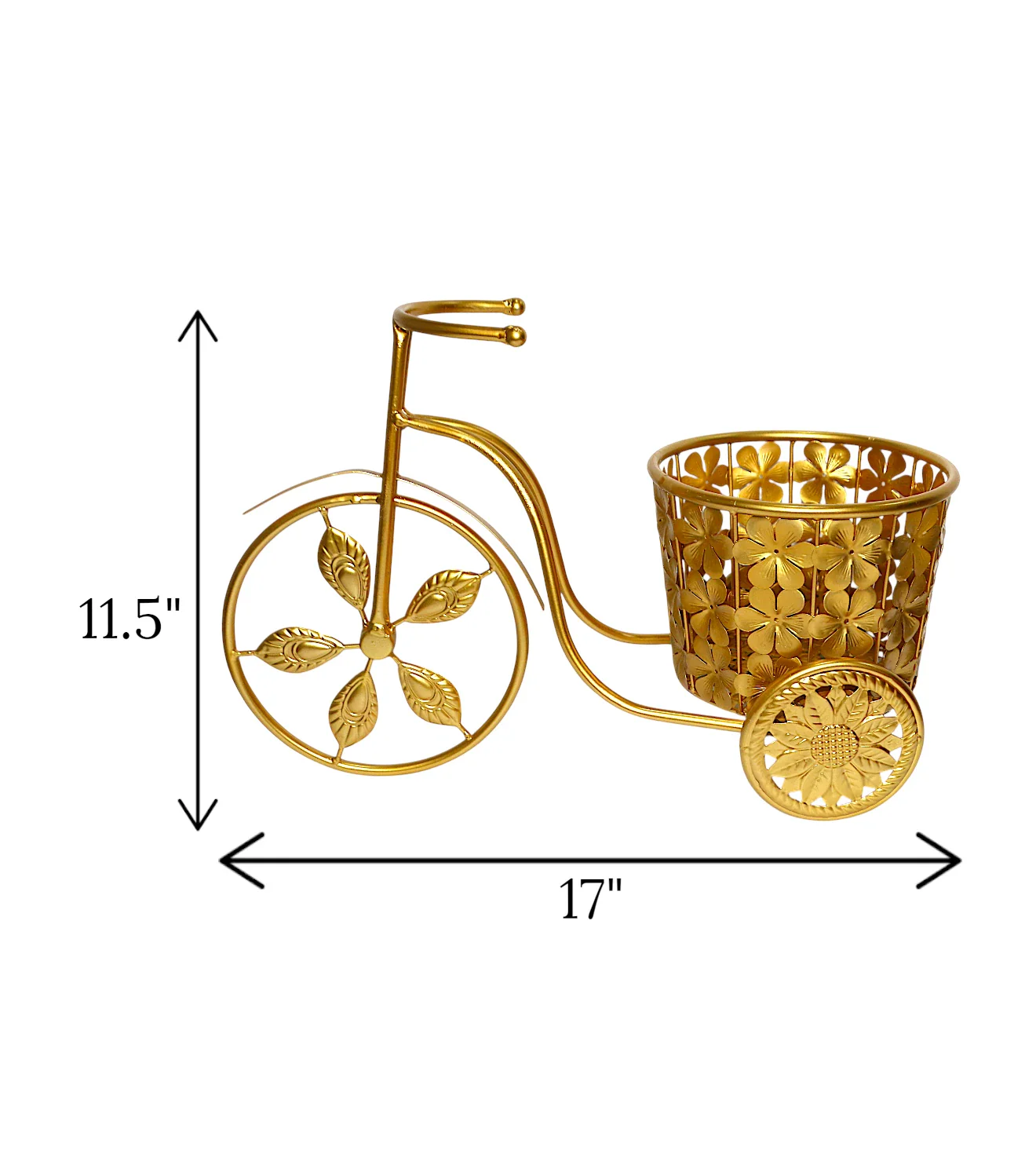 metal cycle planter golden folwer china "17x11.5" - Image 2