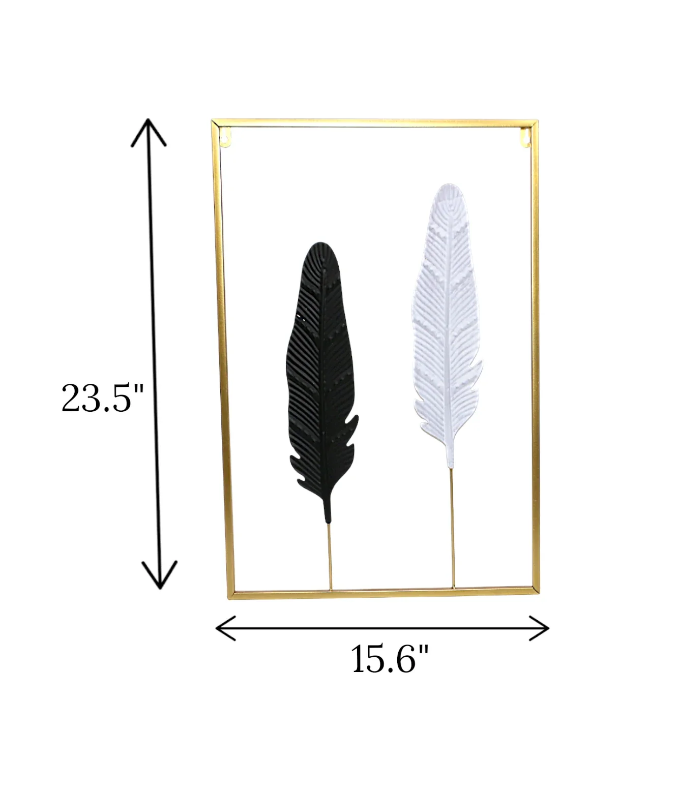 metal wall hanging golden 2 leaf china 23.5x15.6 - Image 2