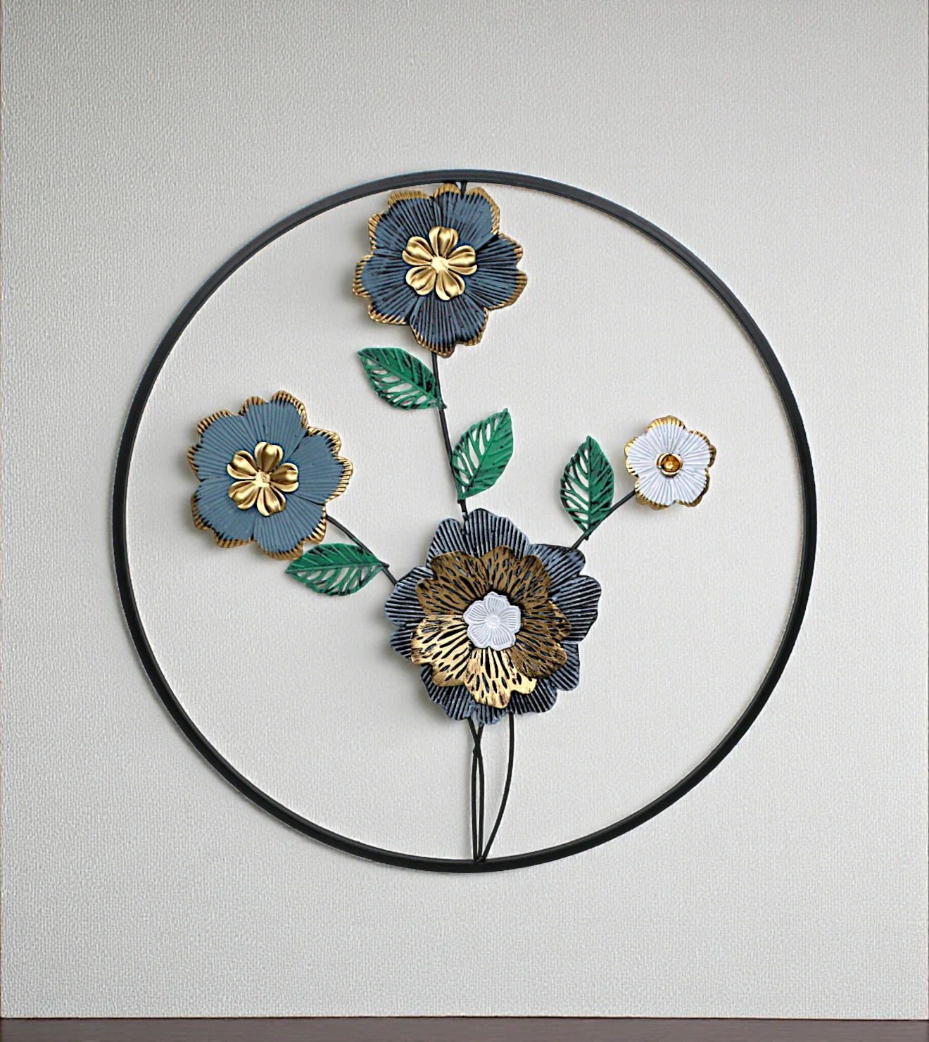 metal wall hanging round large china 23.5x23.5
