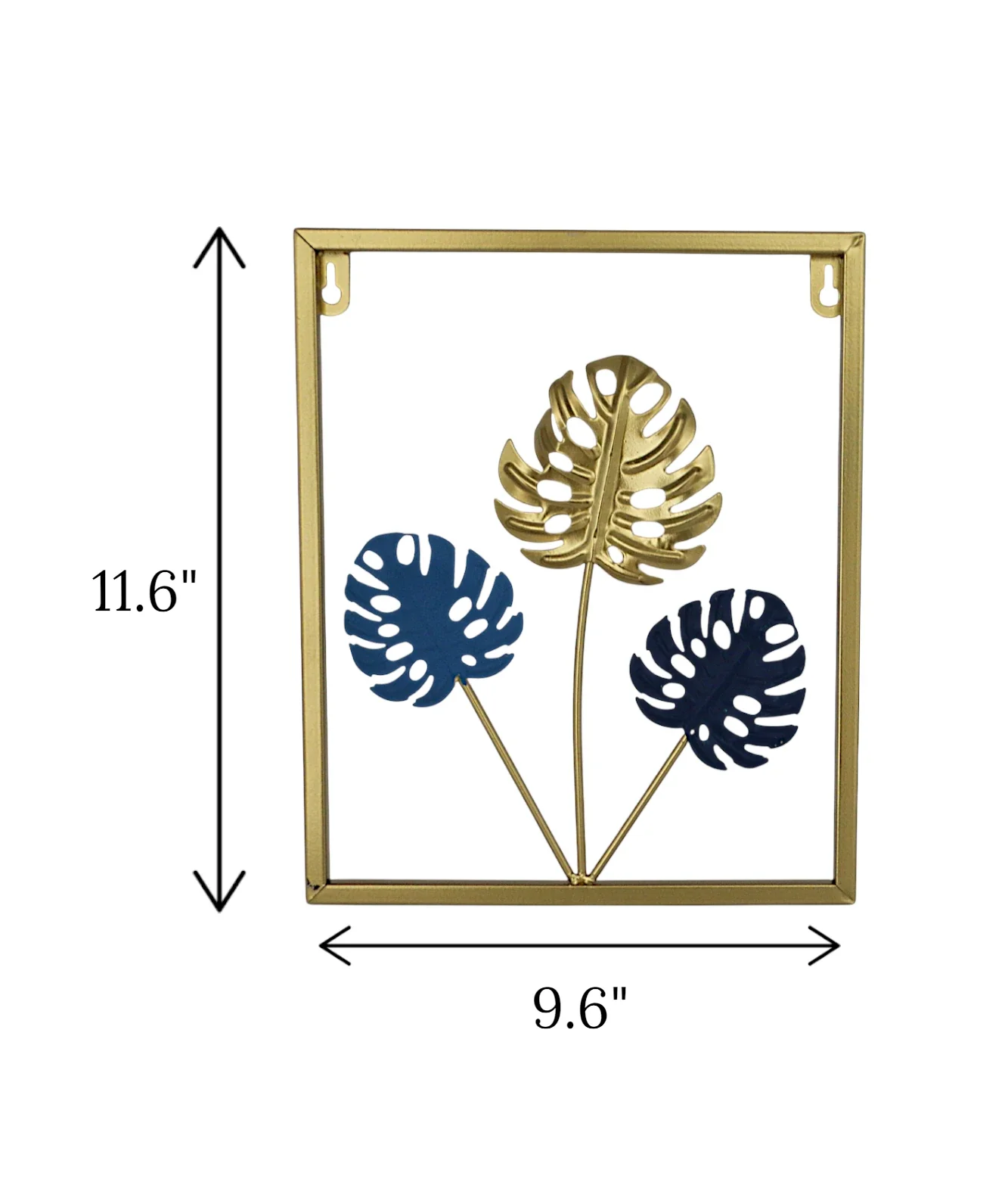 metal wall hanging small 3 leaf china 11.6x9.6 - Image 2
