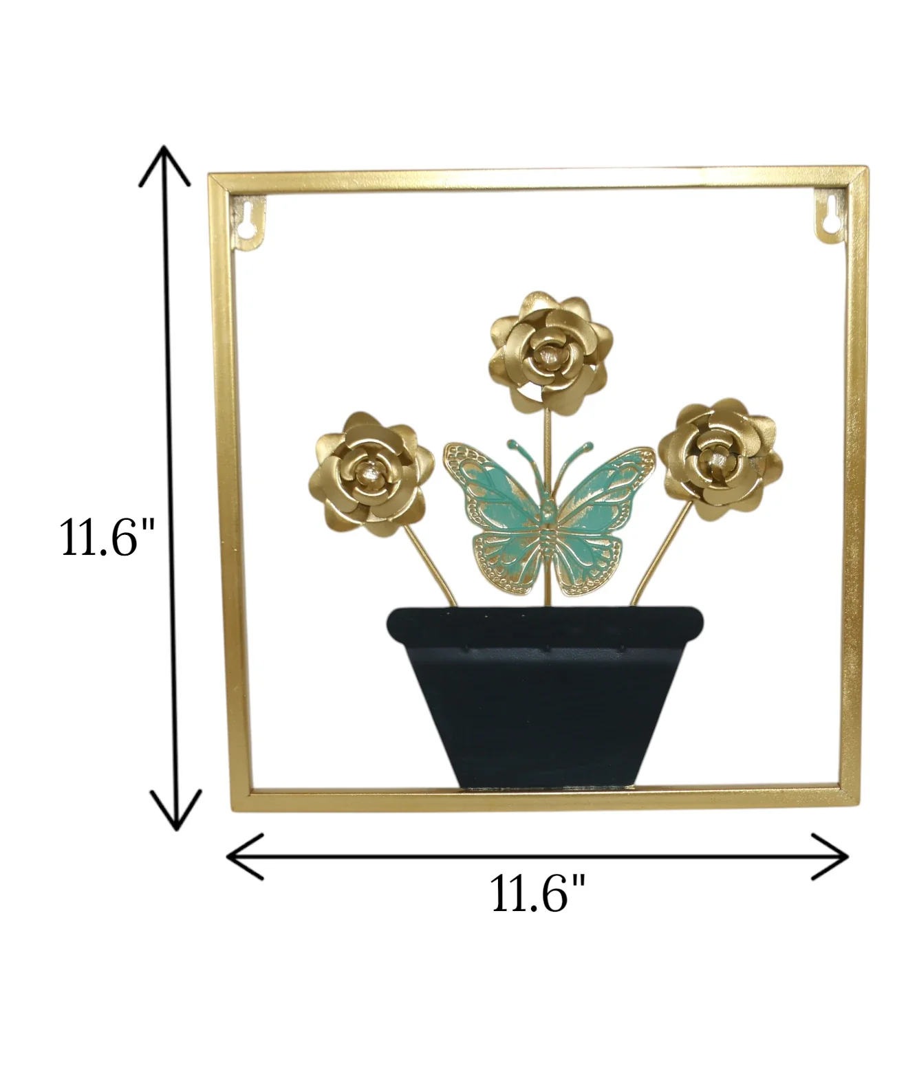 metal wall hanging square golden small flower china 11.6x11.6 - Image 2