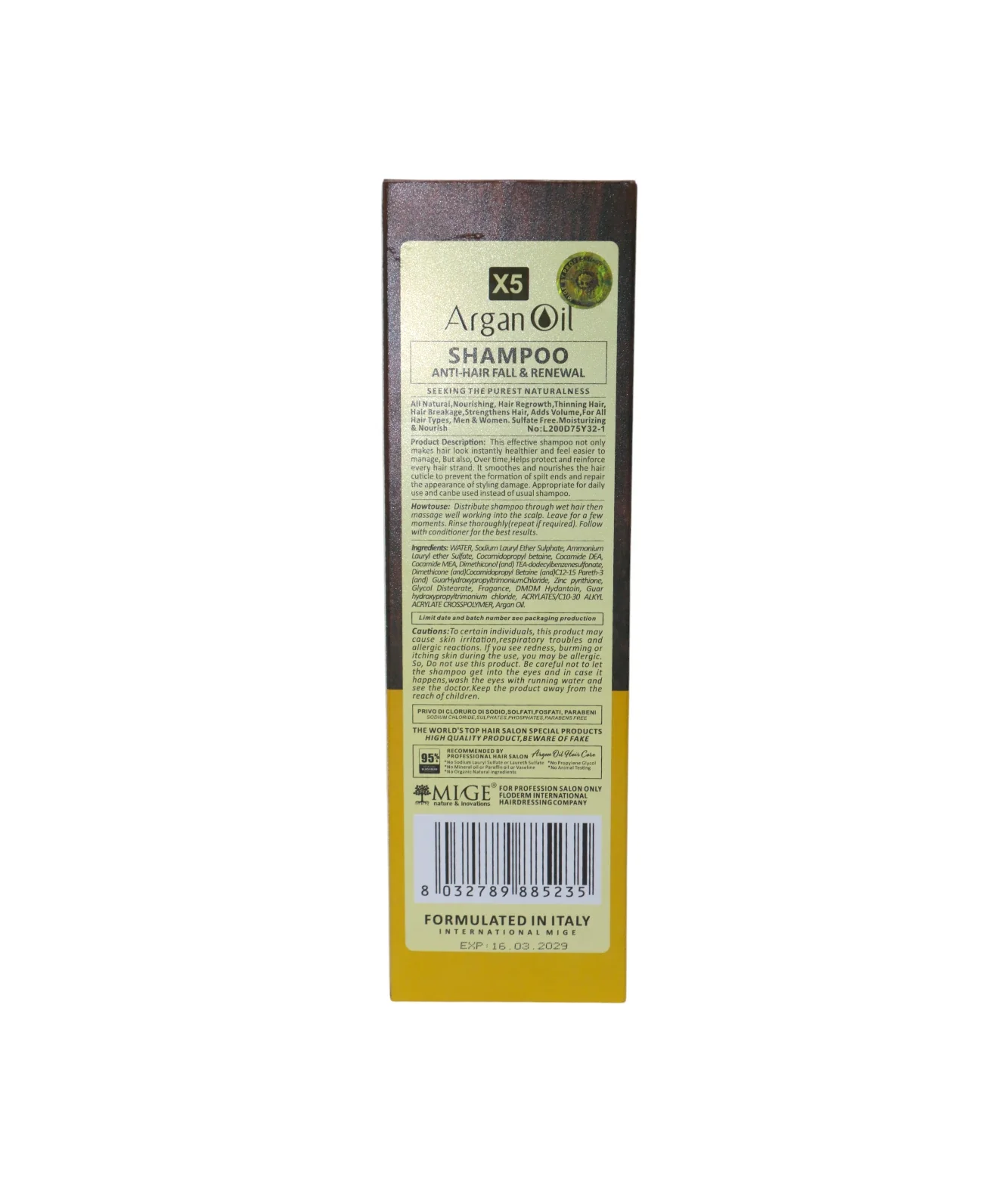 mige argan oil shampoo 95% 780ml china - Image 2