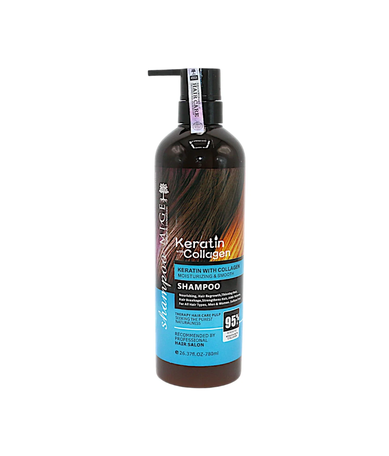 mige shampoo keratin with collagen blue 95% 780ml china