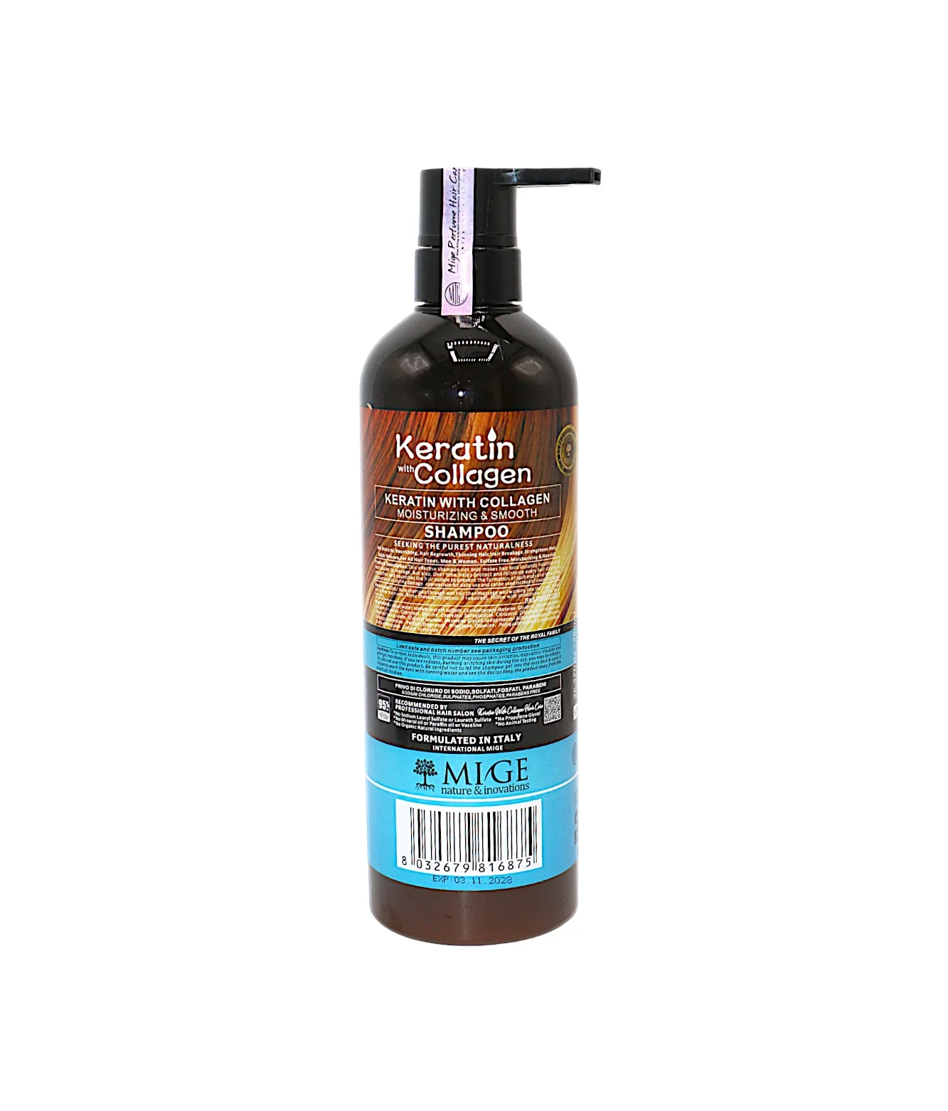 mige shampoo keratin with collagen blue 95% 780ml china - Image 2