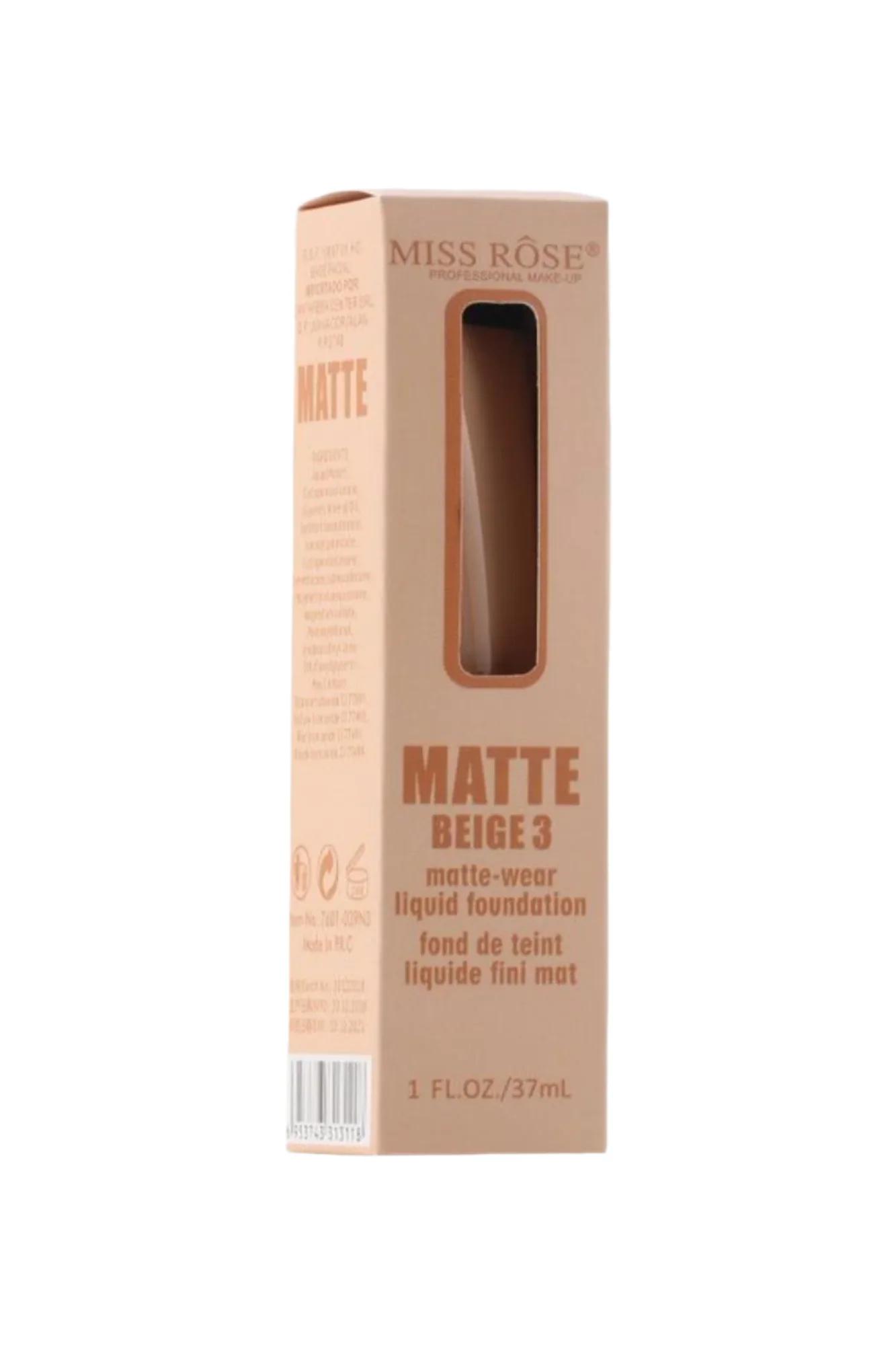 miss rose foundation beige 3 37ml 7601-039 - Image 2
