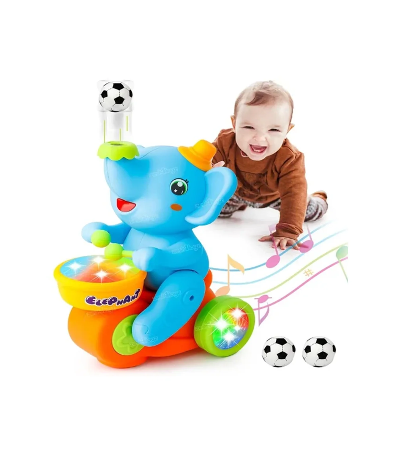 musical elephant with football t329