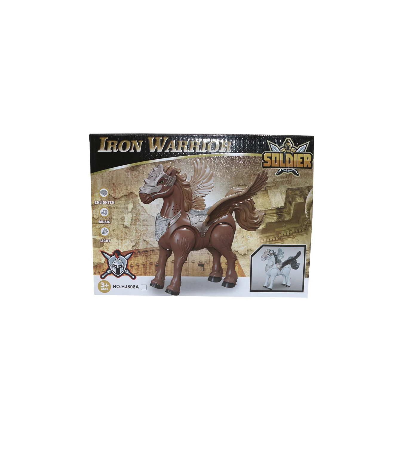 musical horse iron warrior with soldier 7x9 china 808 - Image 3