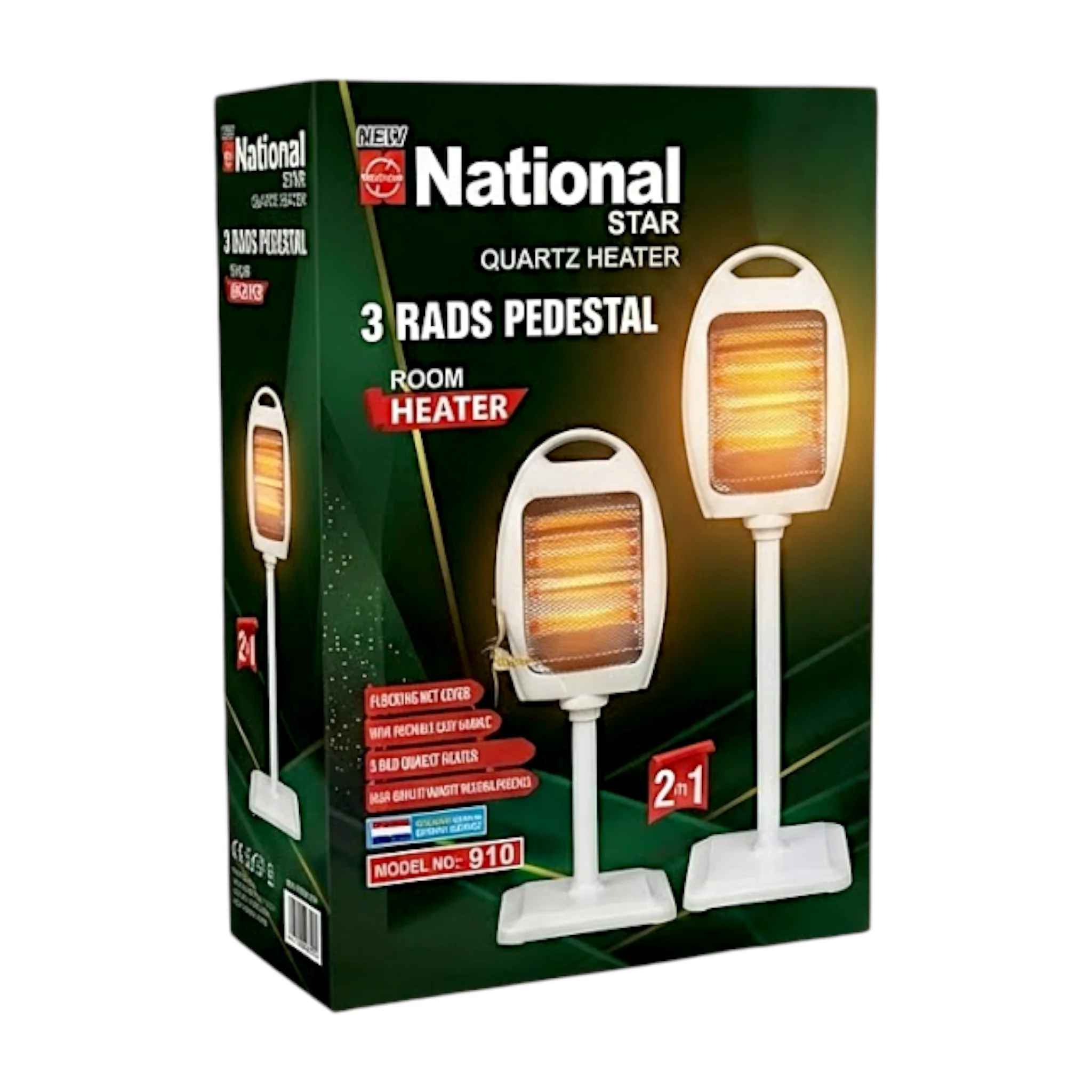 National Star Quartz Heater 3 Rods Pedestal - Image 2