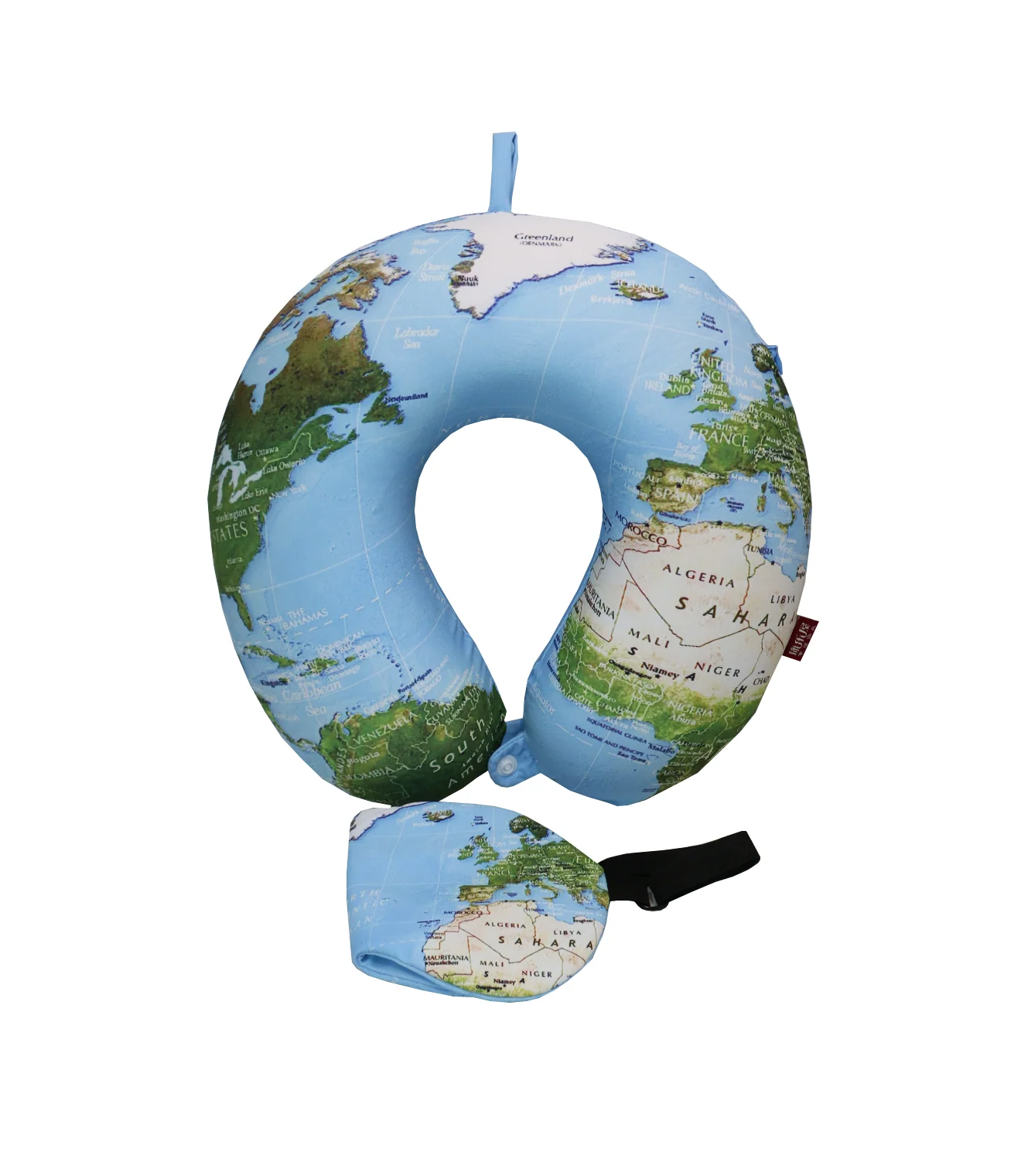 neck pillow & eye mask map printed china - Image 2