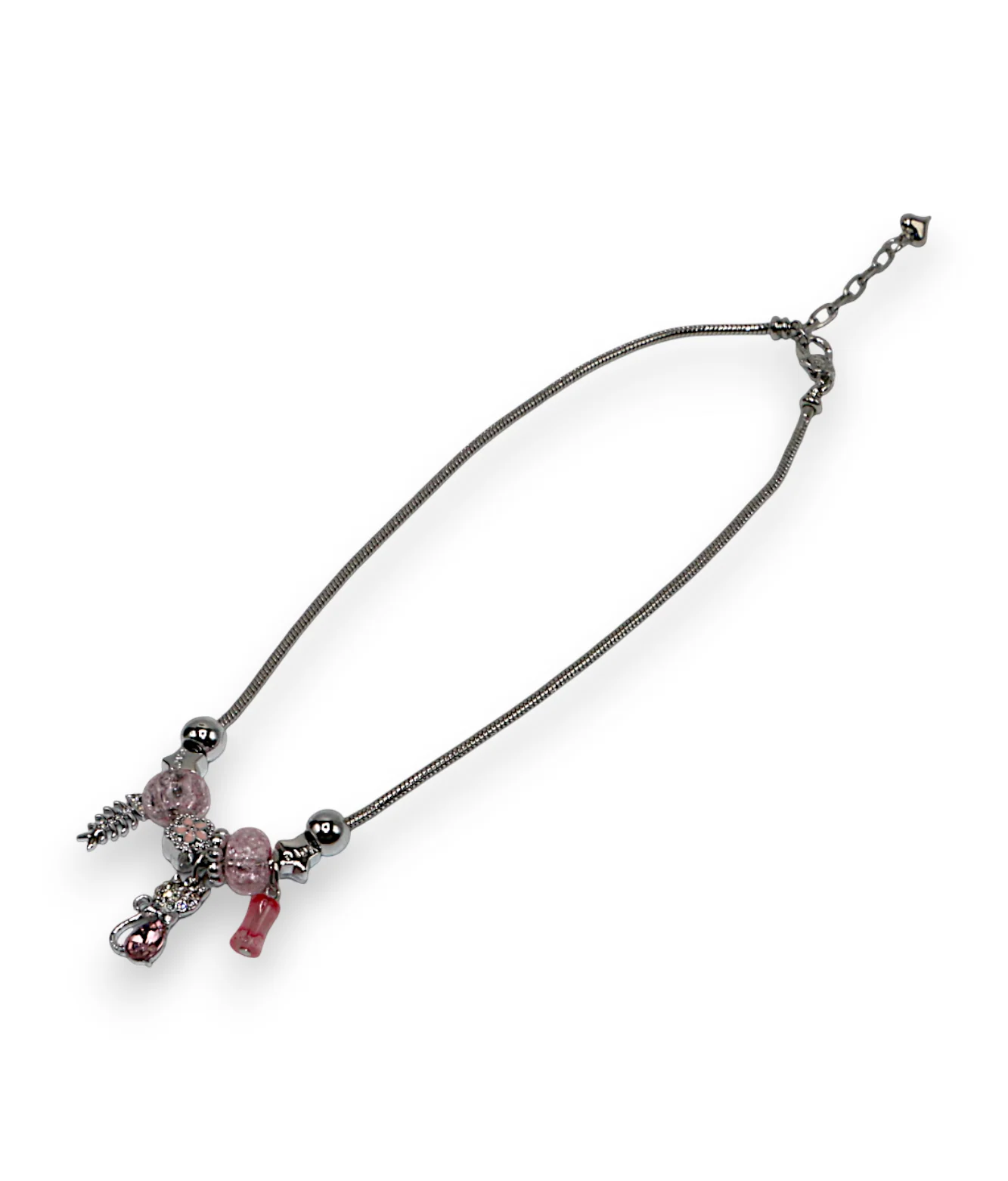 necklace gold & silver snake chain multi beaded china - Image 10