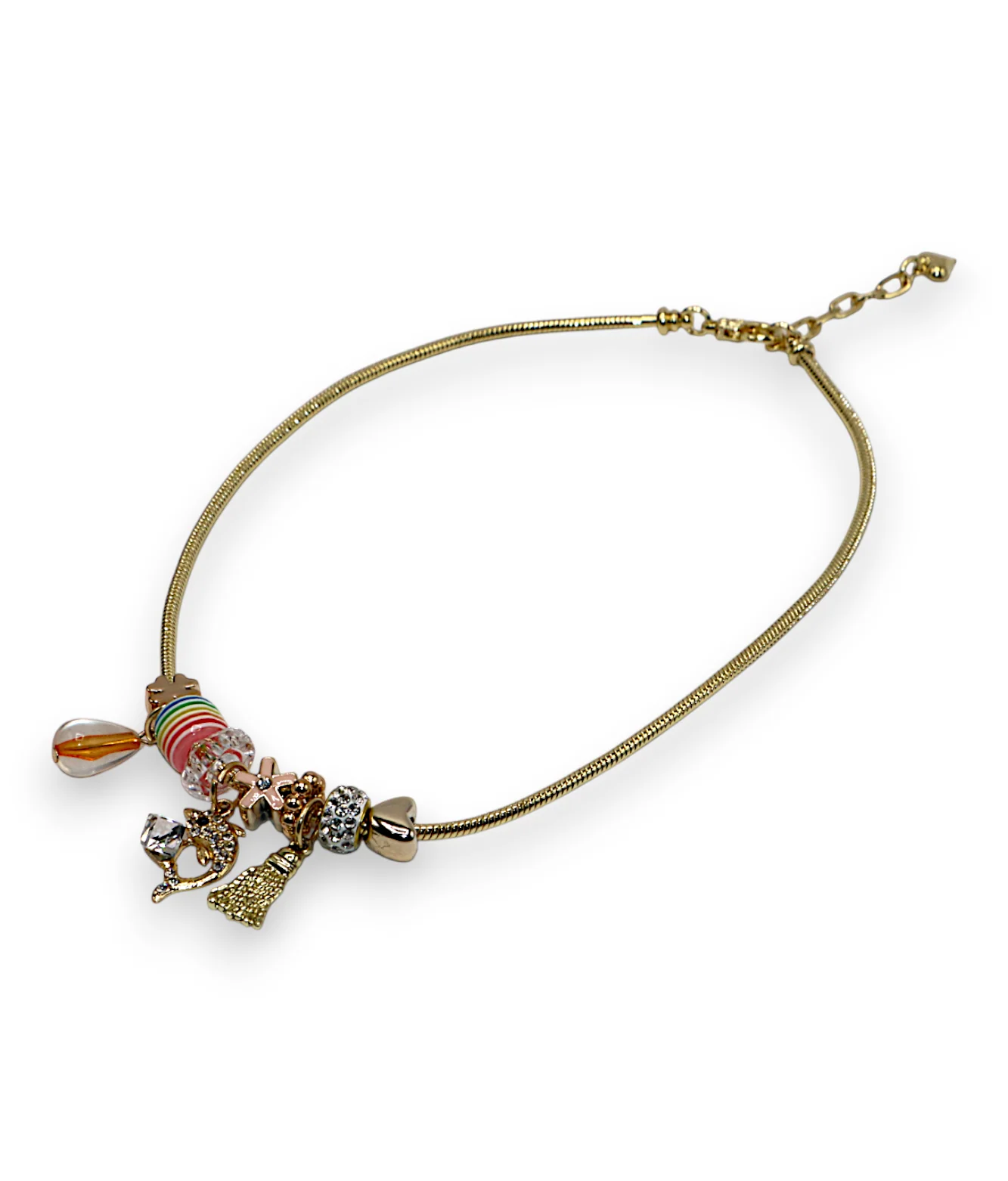 necklace gold & silver snake chain multi beaded china - Image 12