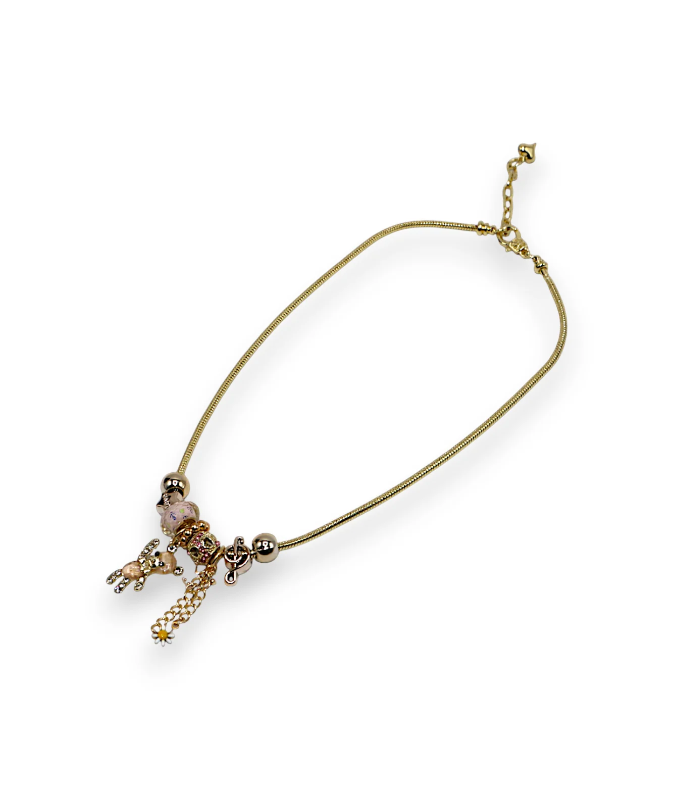 necklace gold & silver snake chain multi beaded china - Image 14