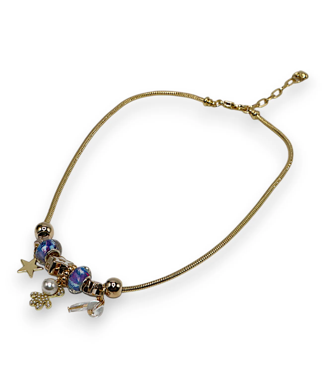 necklace gold & silver snake chain multi beaded china - Image 17
