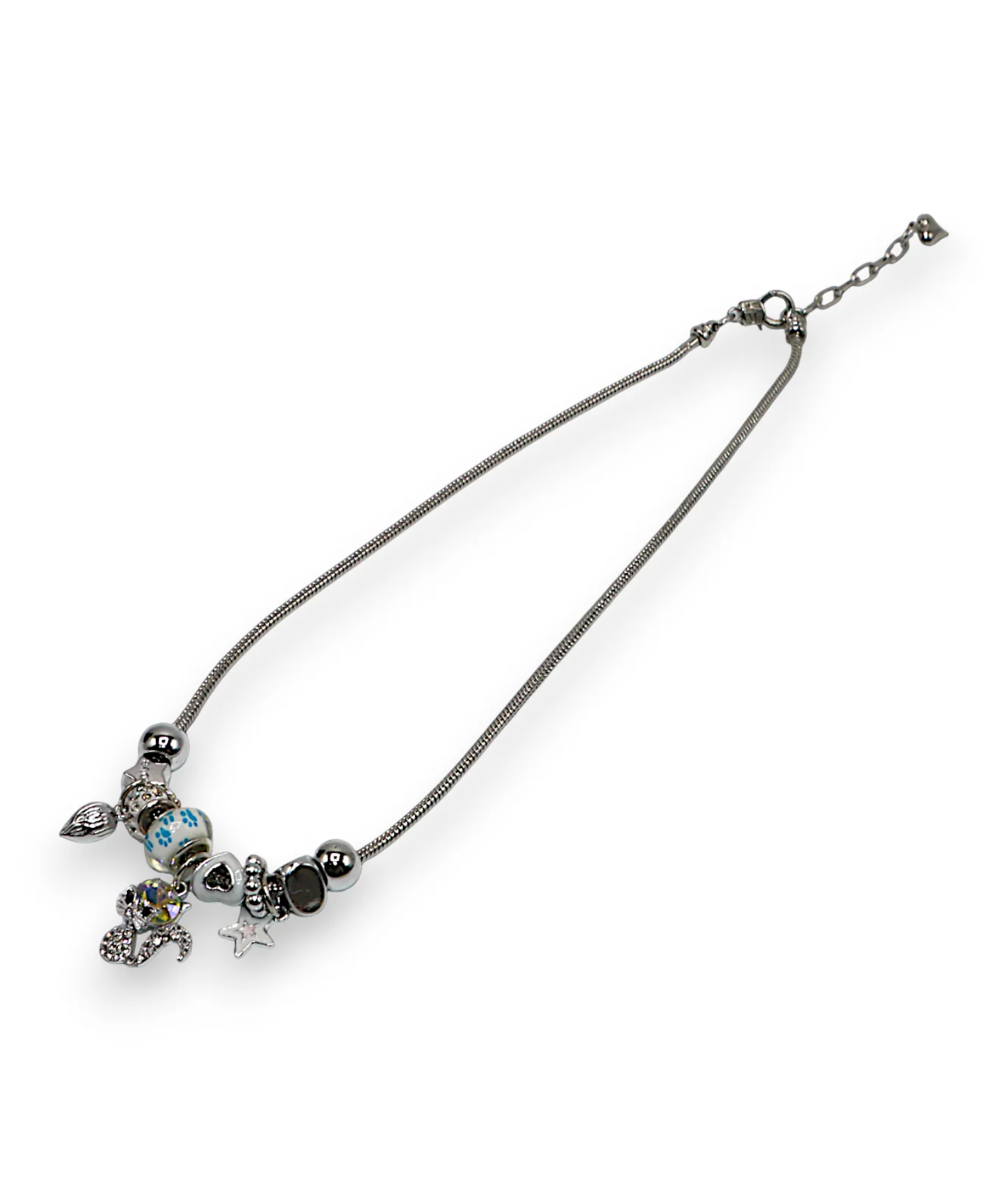 necklace gold & silver snake chain multi beaded china - Image 2